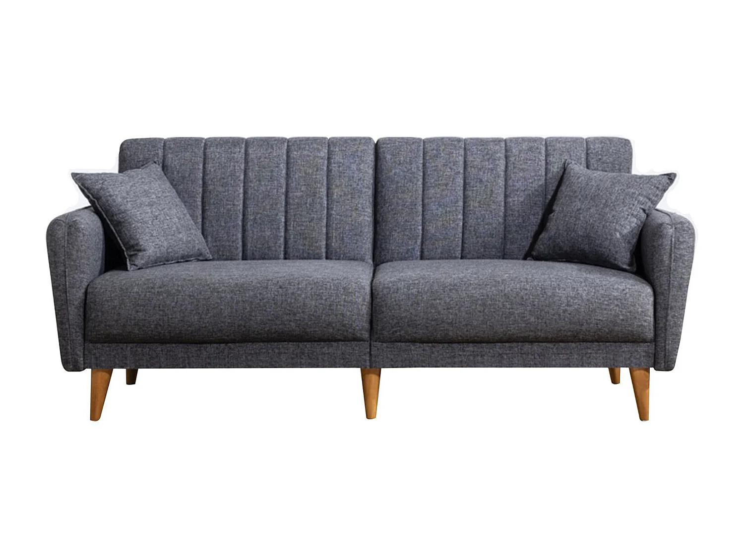 Canapé-lit 3 places en tissu "Aqua" 205 x 85 x 85 cm - Gris foncé