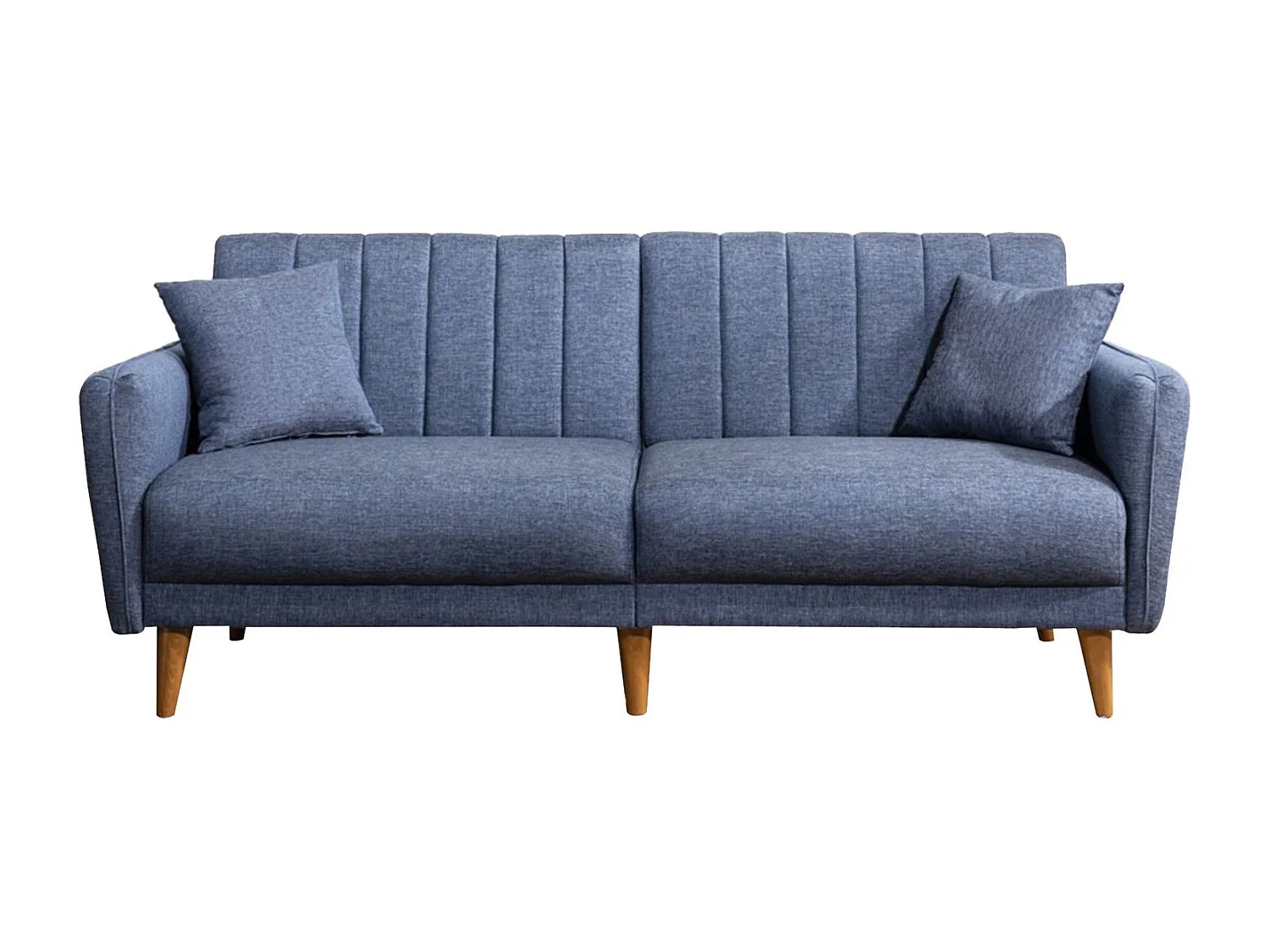 Canapé-lit 3 places en tissu "Aqua" 205 x 85 x 85 cm - Bleu foncé