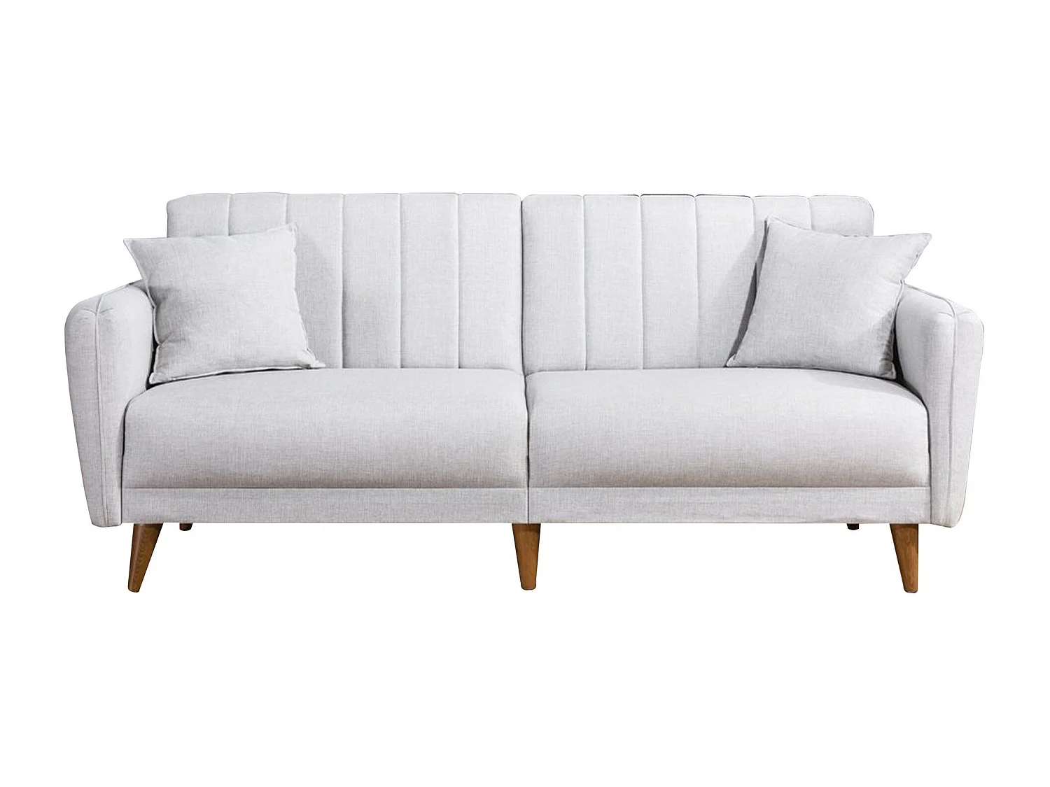 Canapé-lit 3 places en tissu "Aqua" 205 x 85 x 85 cm - Crème