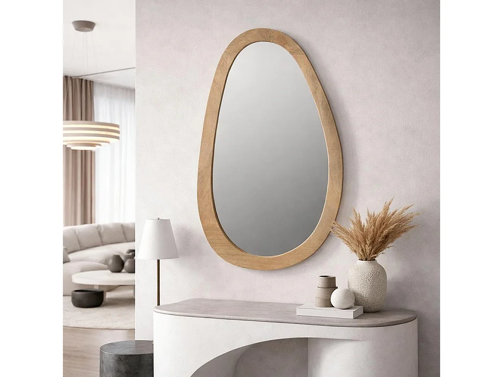 Miroir design organique en bois de manguier 60 x 100 cm ASPEN