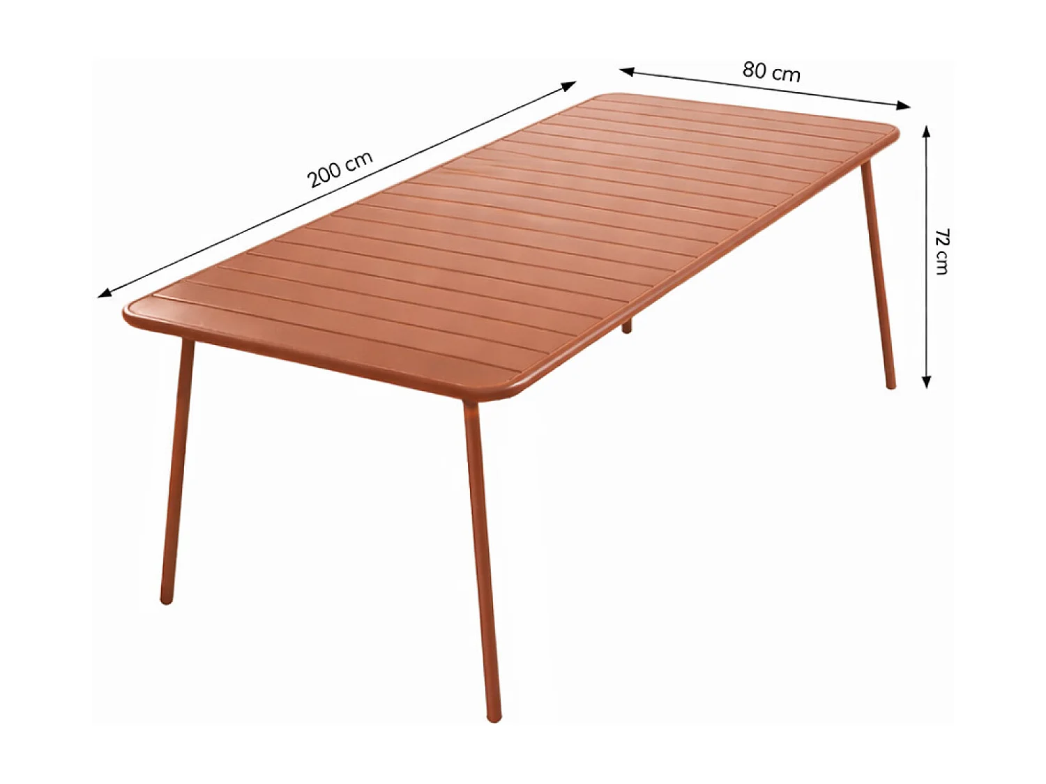 Table de jardin 8-10 places 200cm terracotta BERGAME