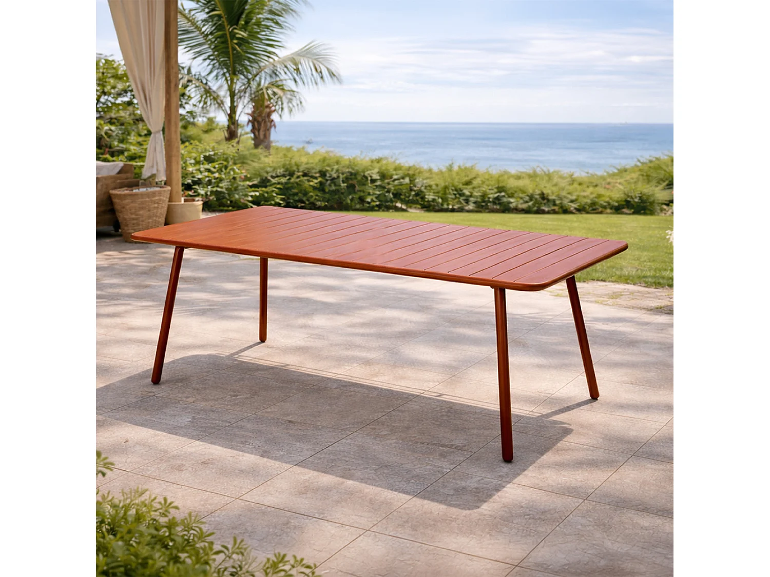 Table de jardin 8-10 places 200cm terracotta BERGAME