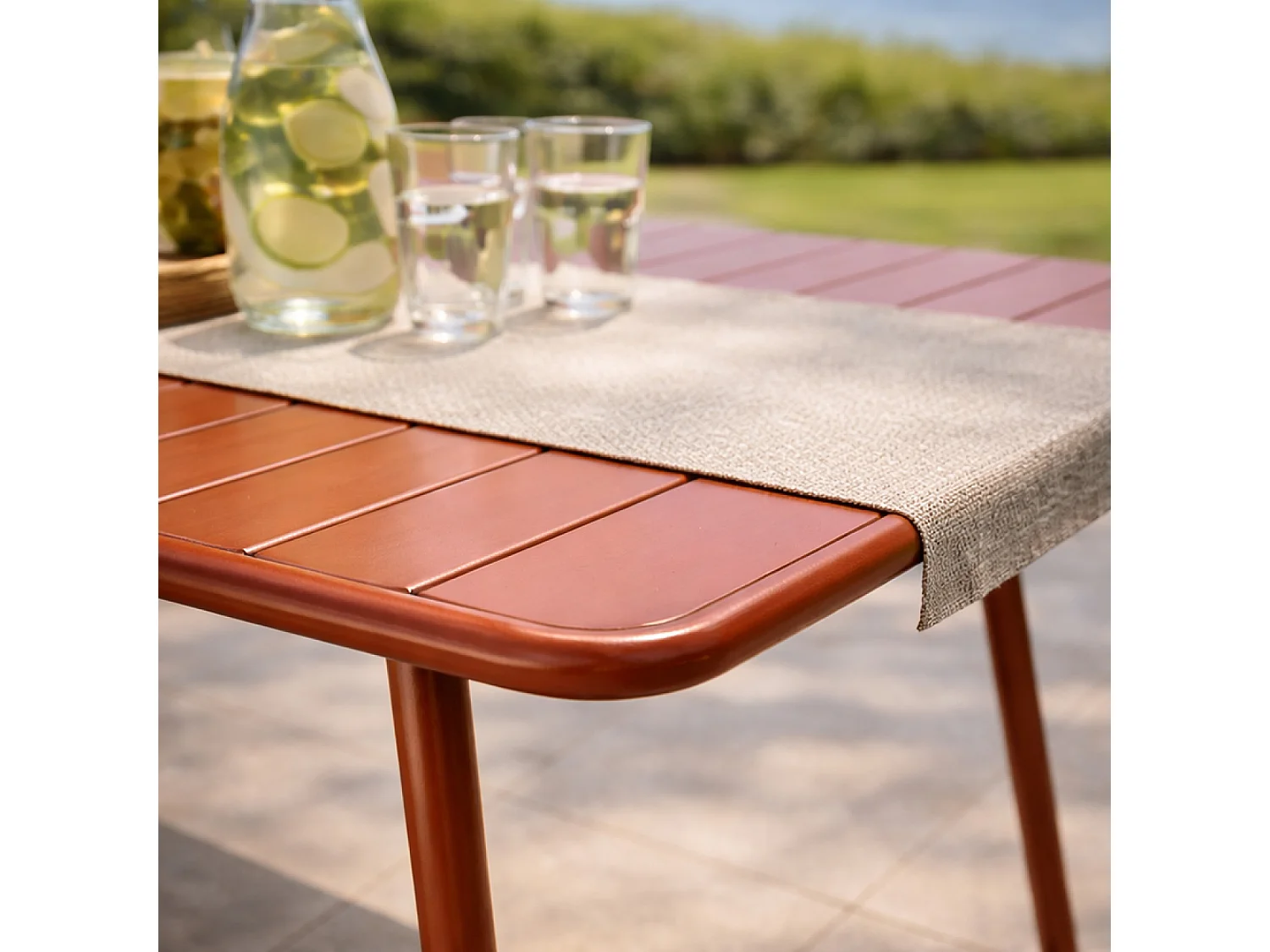 Table de jardin 8-10 places 200cm terracotta BERGAME