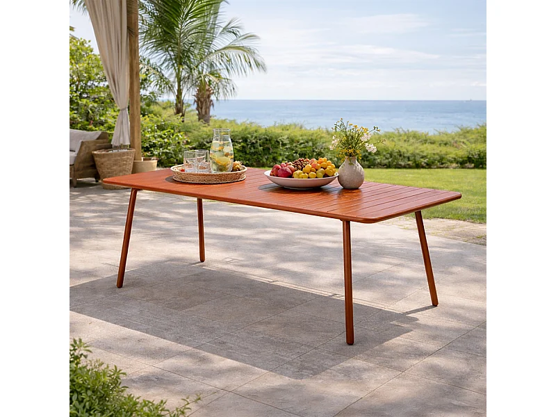 Table de jardin 8-10 places 200cm terracotta BERGAME