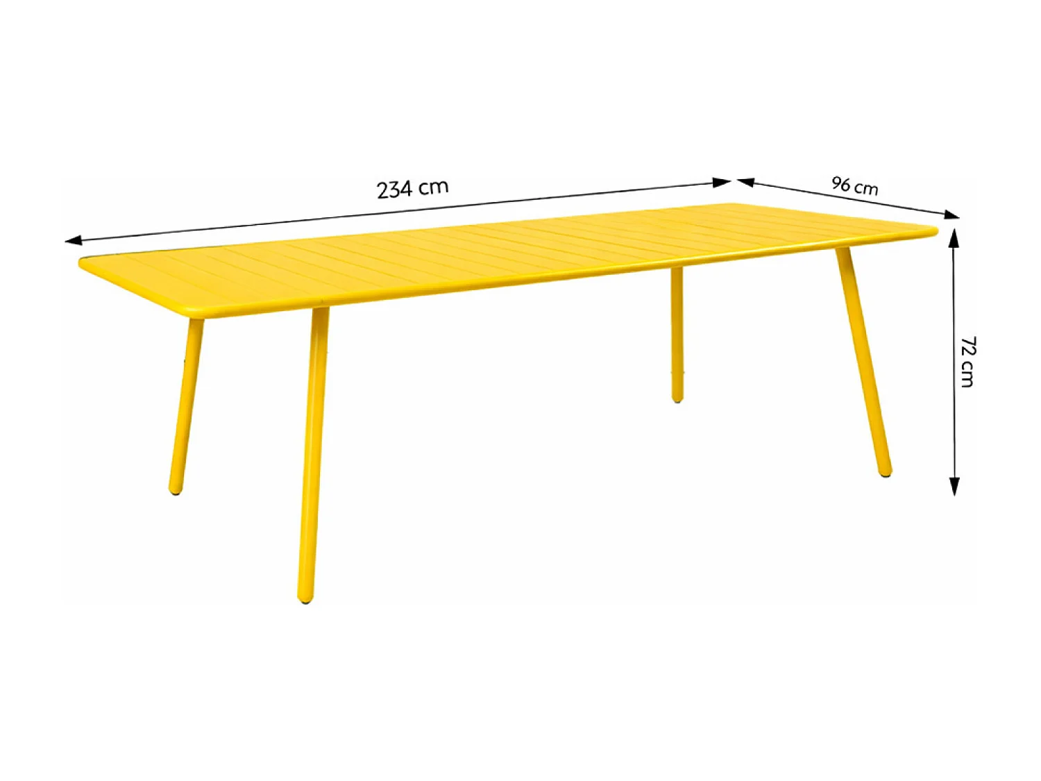 Table de jardin 10-12 places 234cm jaune BERGAME