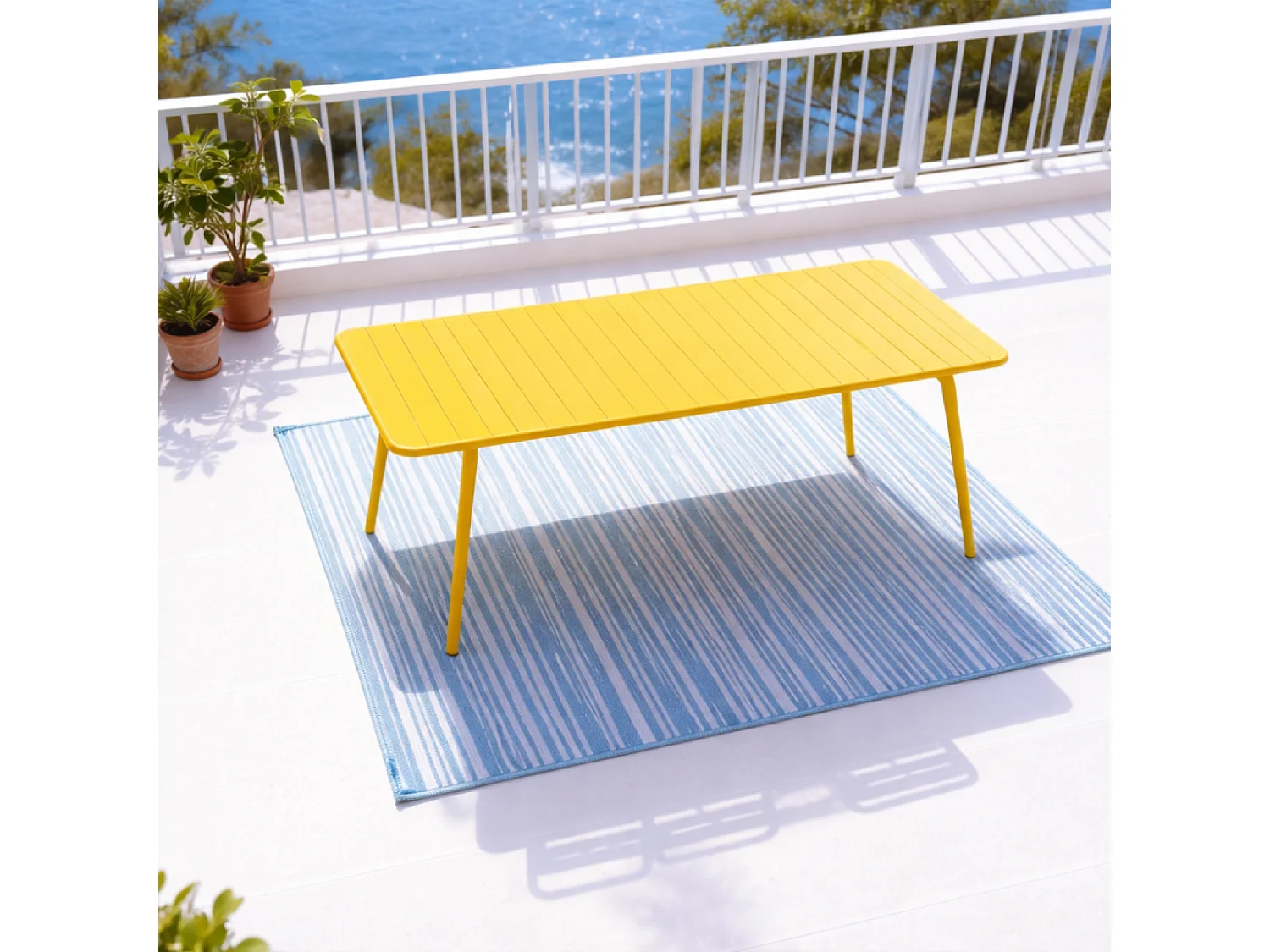 Table de jardin 10-12 places 234cm jaune BERGAME