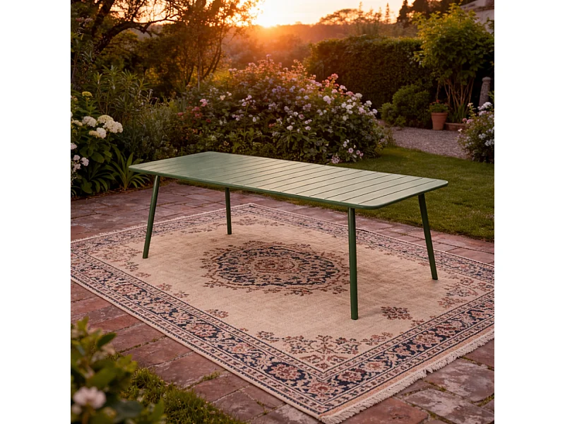 Table de jardin 10-12 places 234cm verte BERGAME