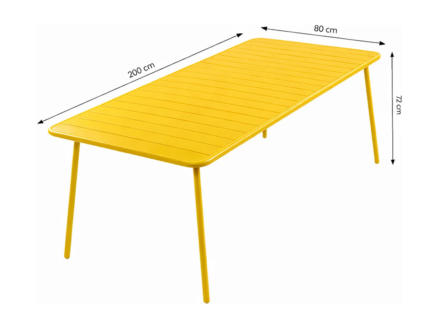 Table de jardin 8-10 places 200cm jaune BERGAME