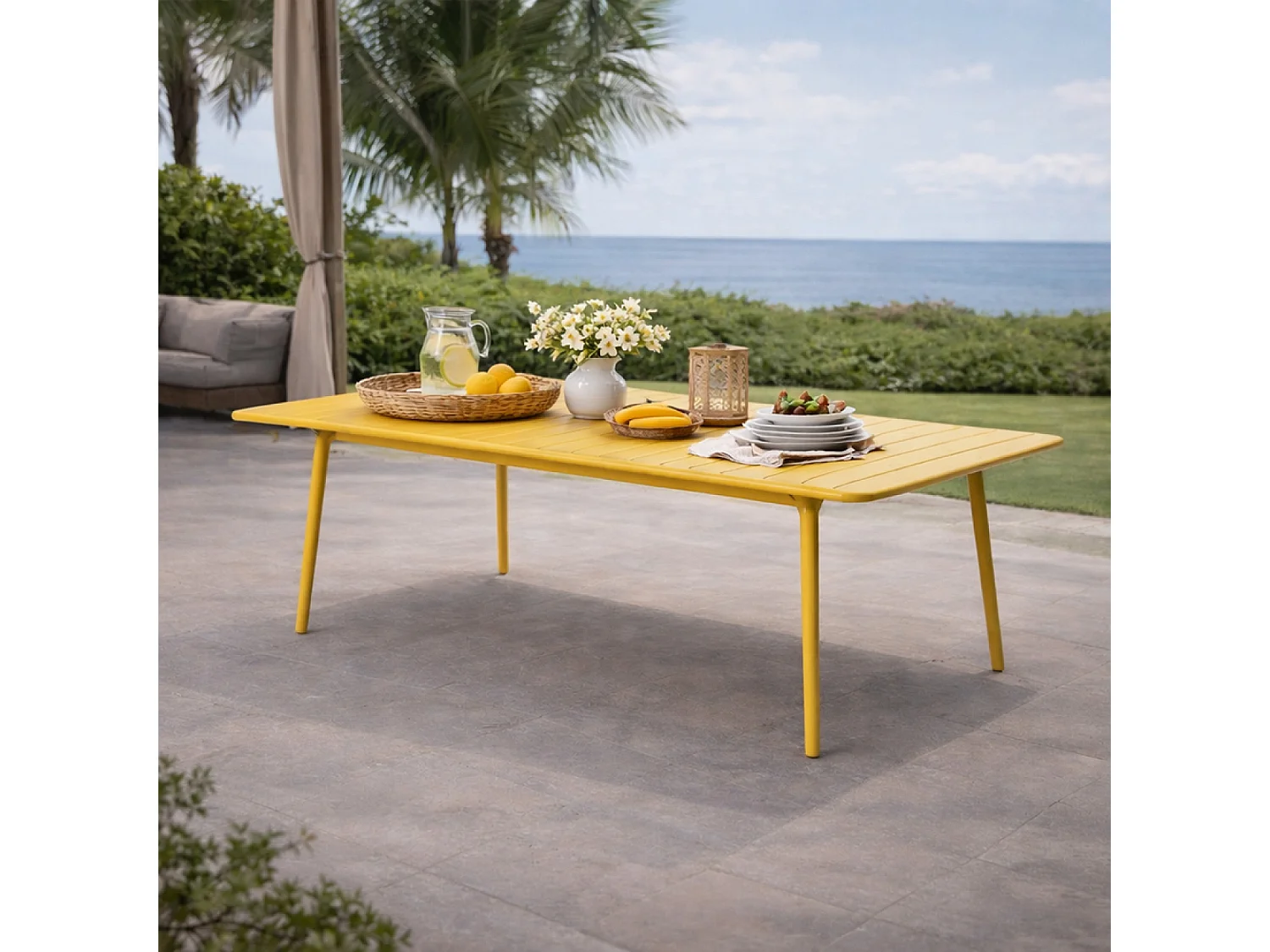 Table de jardin 8-10 places 200cm jaune BERGAME