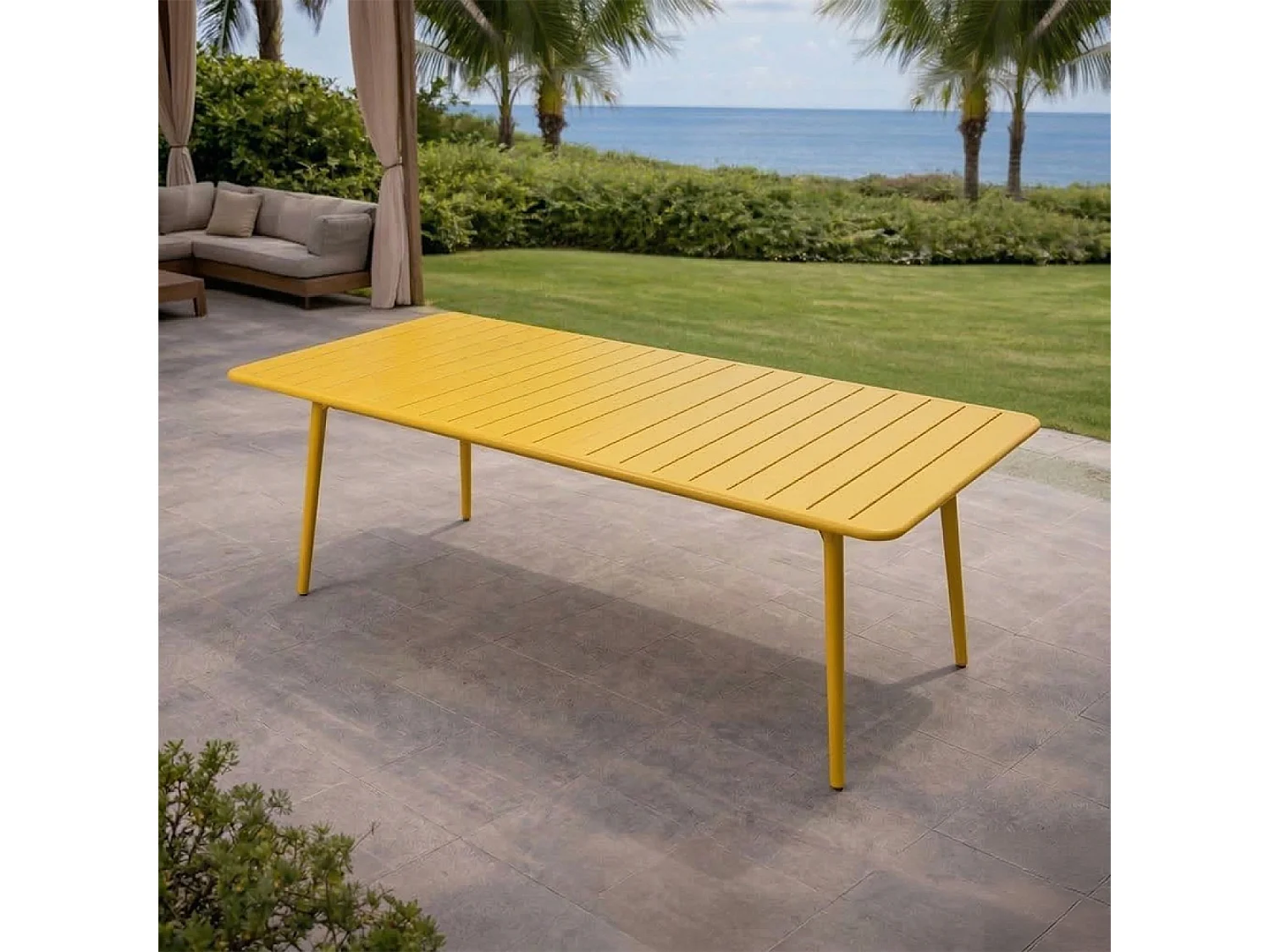 Table de jardin 8-10 places 200cm jaune BERGAME