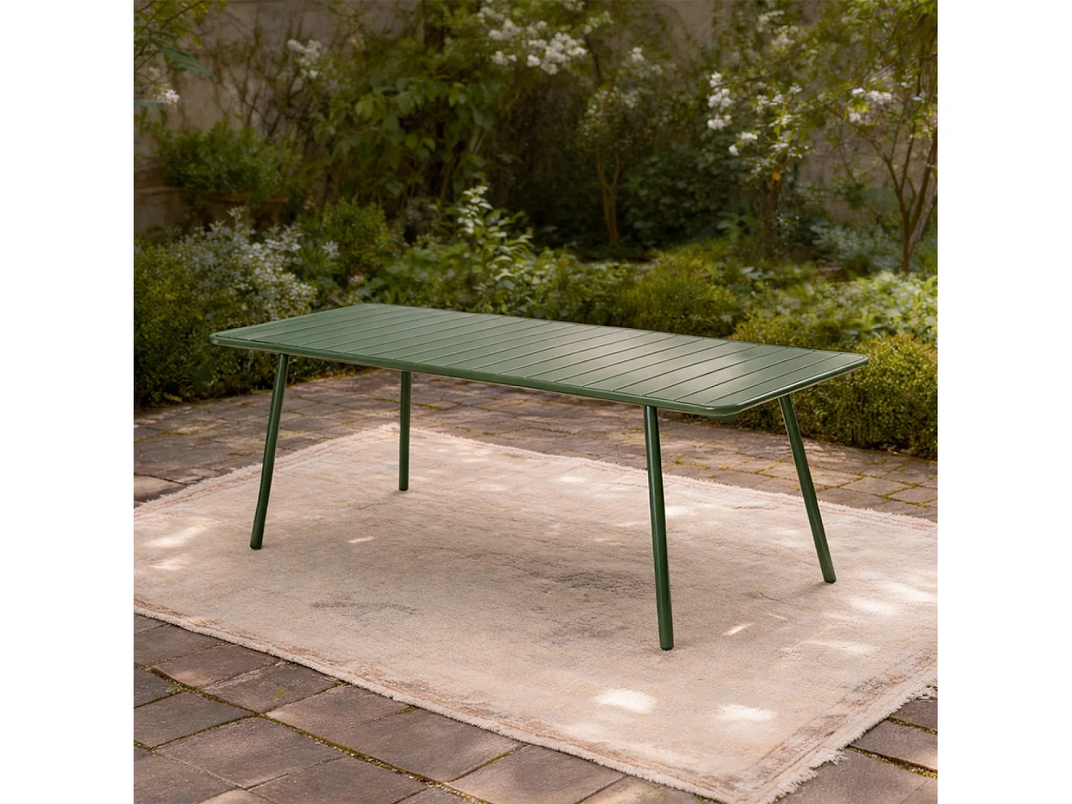 Table de jardin 8-10 places 200cm verte BERGAME