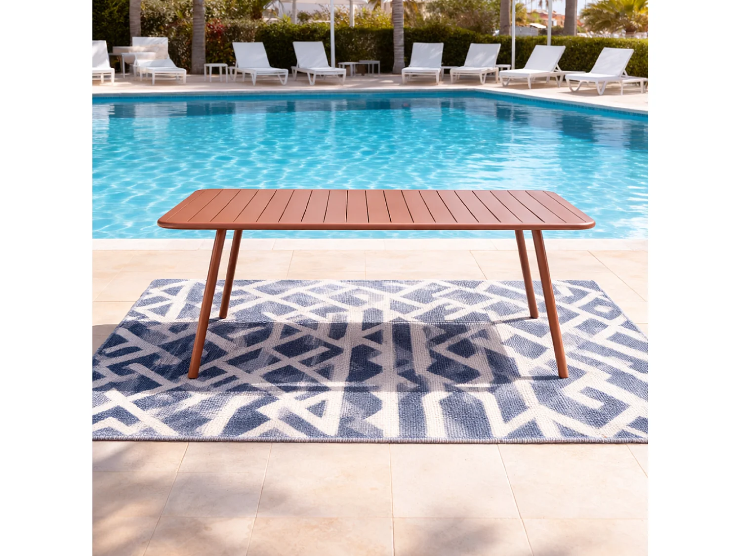 Table de jardin 10-12 places 234cm terracotta BERGAME