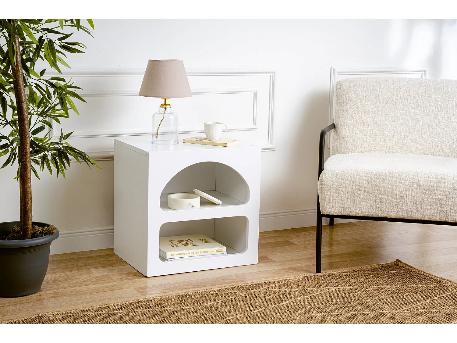 Nachttisch aus Holz "Lorin" 50 x 40 x 50 cm - Weiß