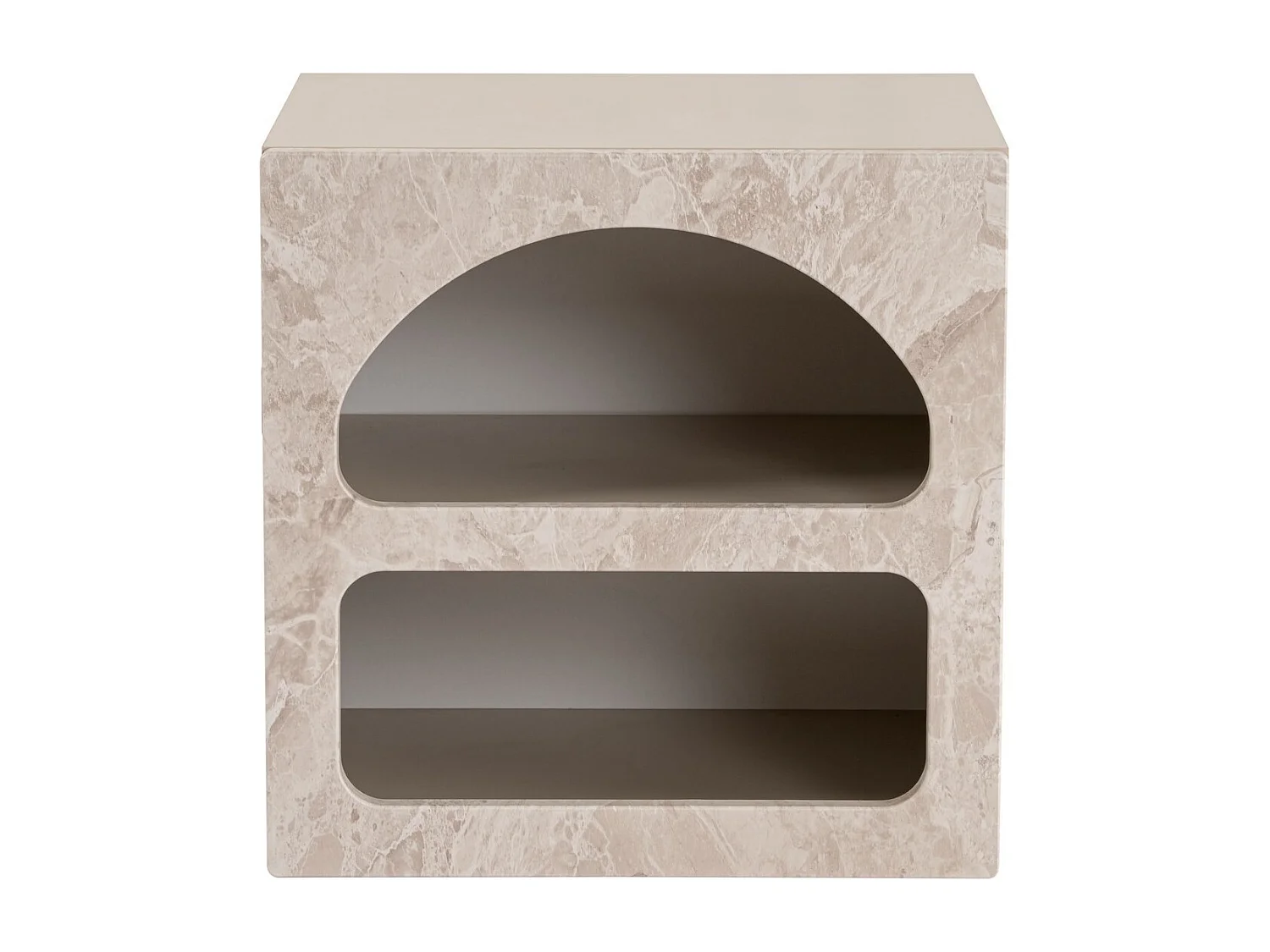 Nachttisch aus Holz "Lorin" 50 x 40 x 50 cm - Travertinmarmor