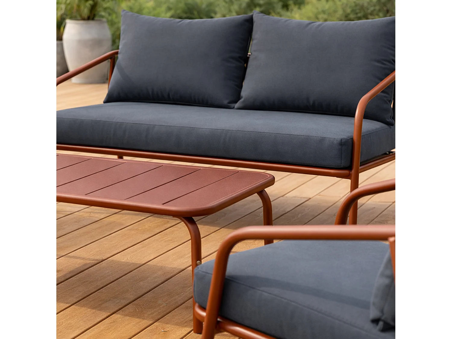 Salon de jardin 4 places terracotta BERGAME