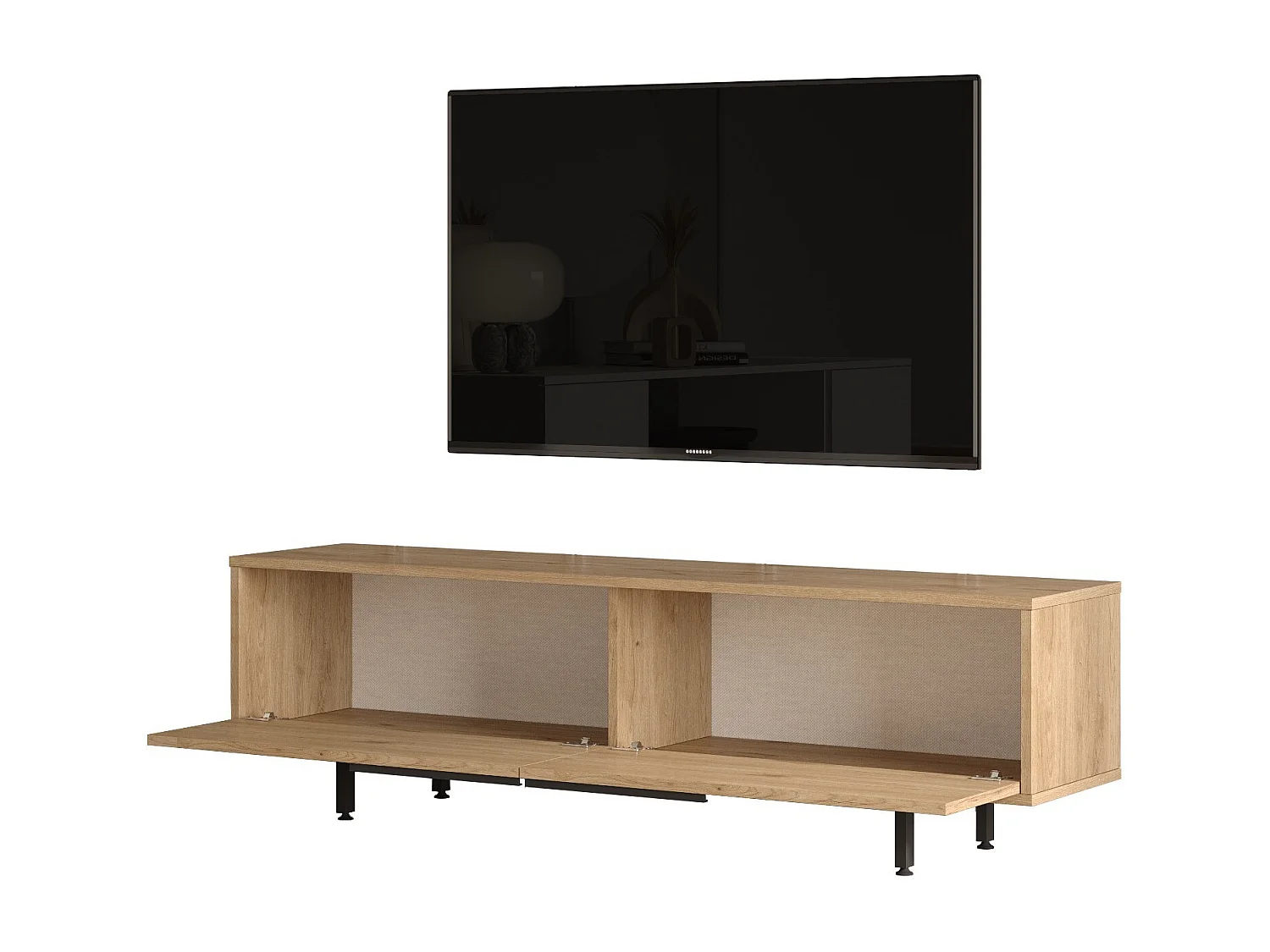 Moderne Bruin Houten TV-meubel "Calvin" - 160 x 35 x 45 cm - Elegant Ontwerp