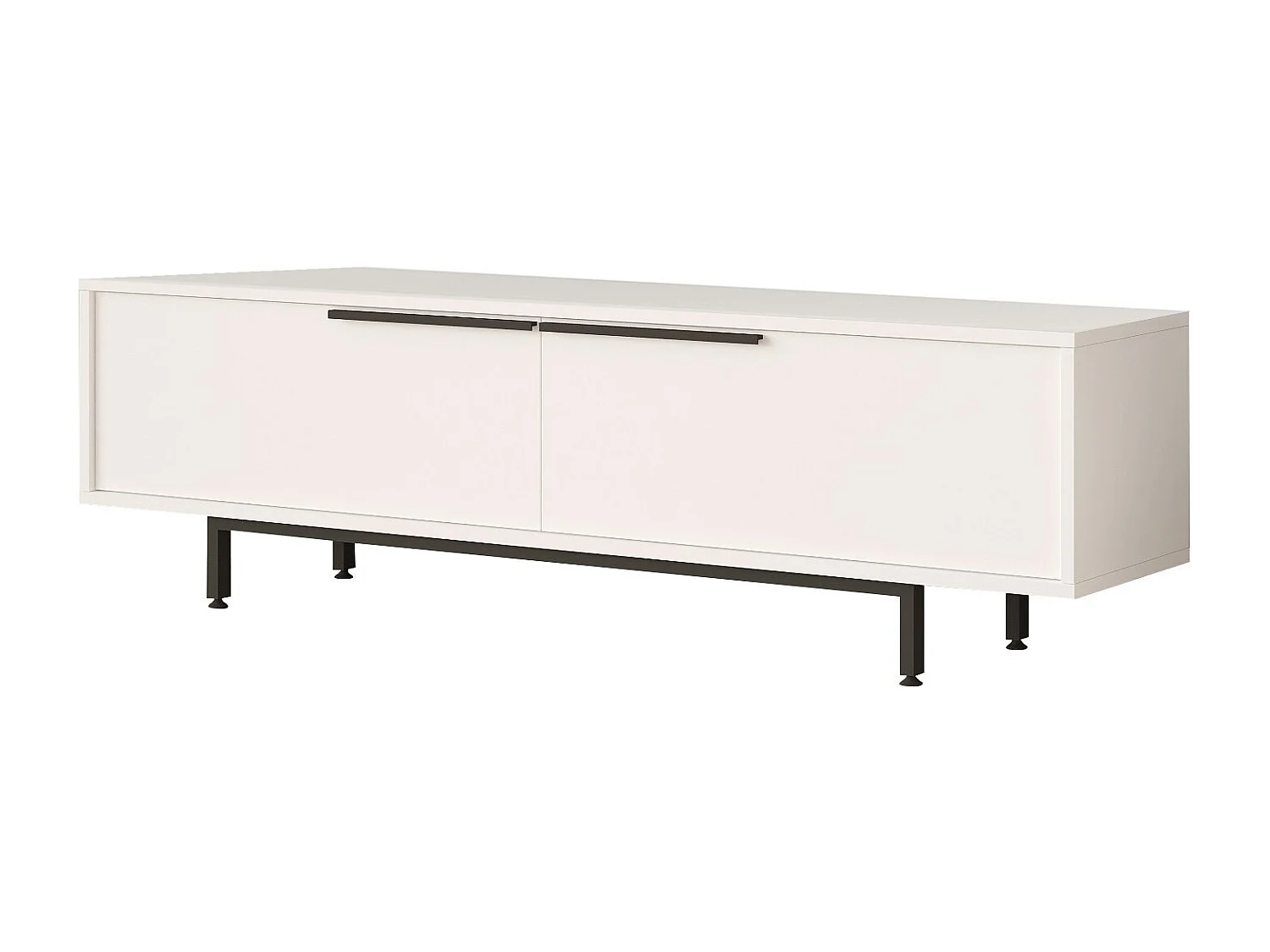 Meuble TV en bois "Calvin" - 160 x 35 x 45 cm - Blanc