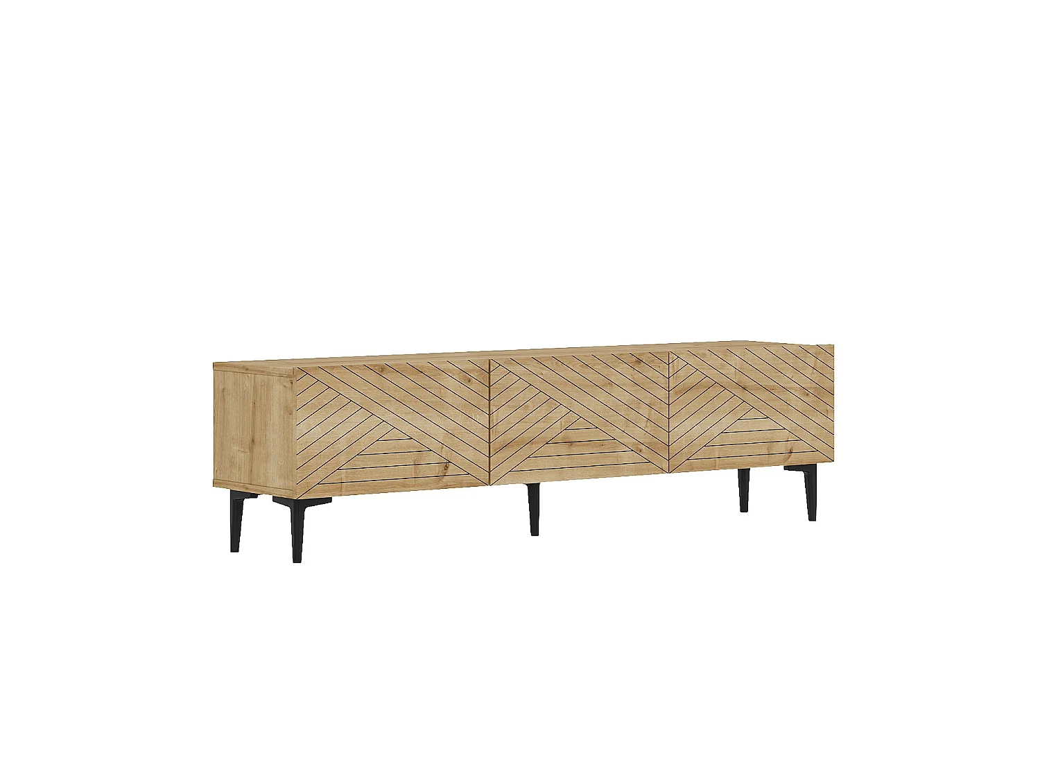 Moderne Eiken TV-standaard "Felix" 160 x 31.4 x 44.1 cm - Saffier Eiken