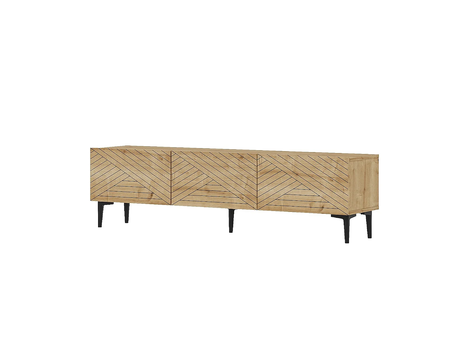 Moderne Eiken TV-standaard "Felix" 160 x 31.4 x 44.1 cm - Saffier Eiken