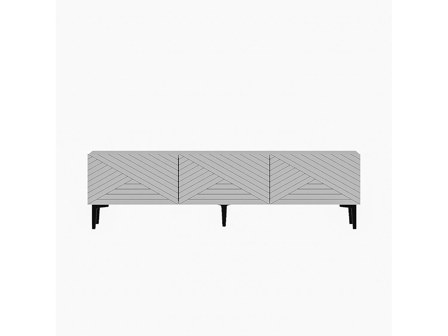 Witte houten TV-meubel "Felix" 160x31x44 cm, 3 deuren, modern design met opbergruimte