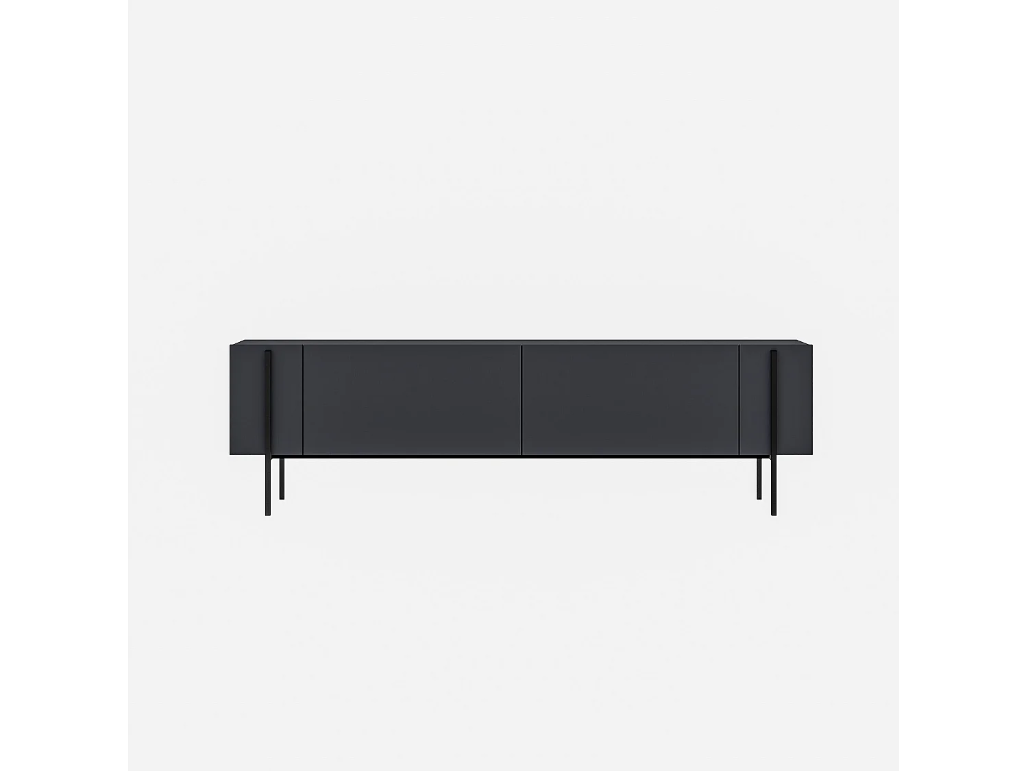Modern TV-bänk i trä "Herman" - 160 x 31 x 45 cm - Antracitgrå