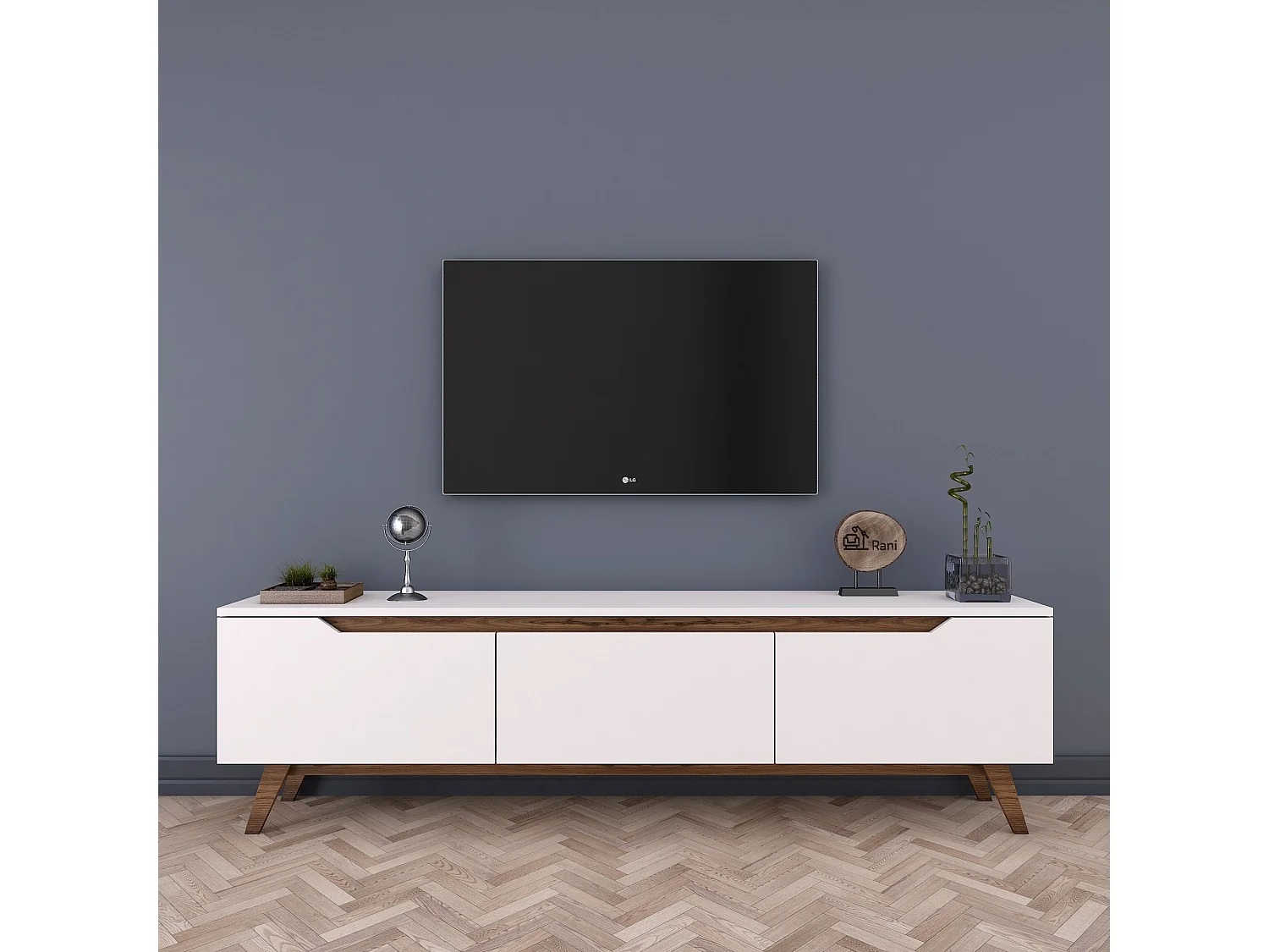 TV-Möbel aus Holz "Digi" - 180 x 35 x 48 cm - Braun