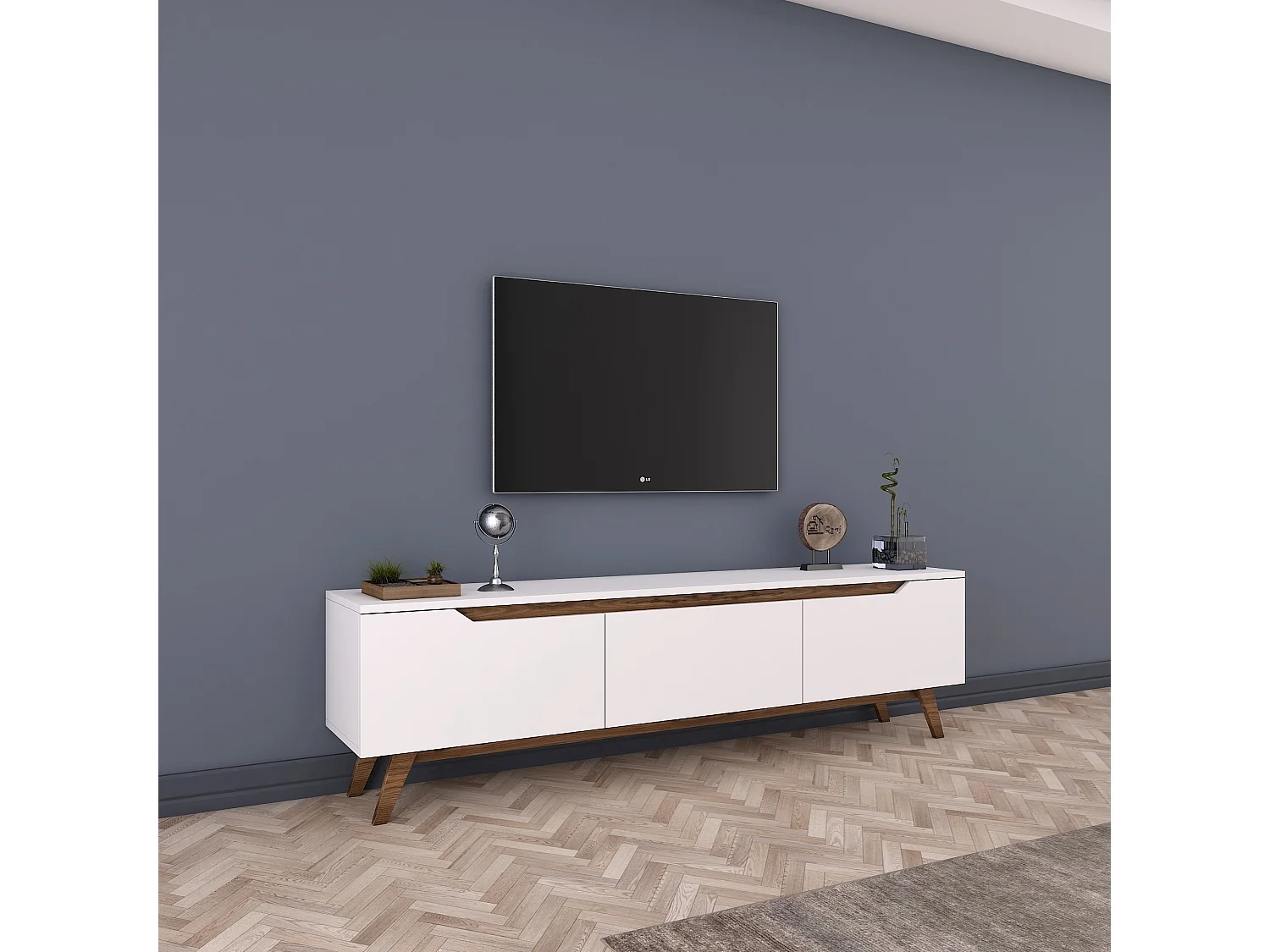 TV-Möbel aus Holz "Digi" - 180 x 35 x 48 cm - Braun