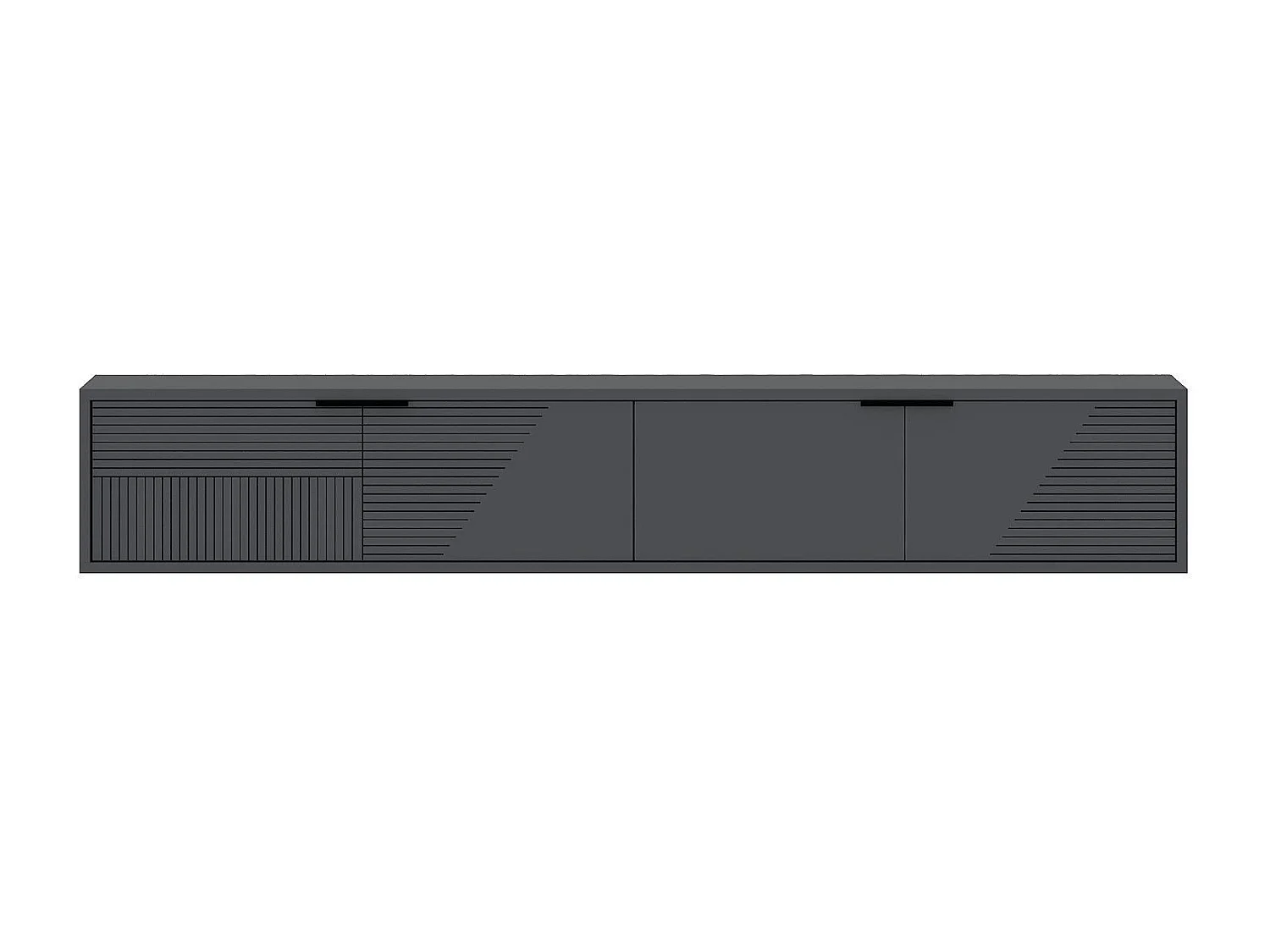 Modern Antracit Trä TV-stativ "Parla" 180 x 30 x 30 cm - Väggmonterad