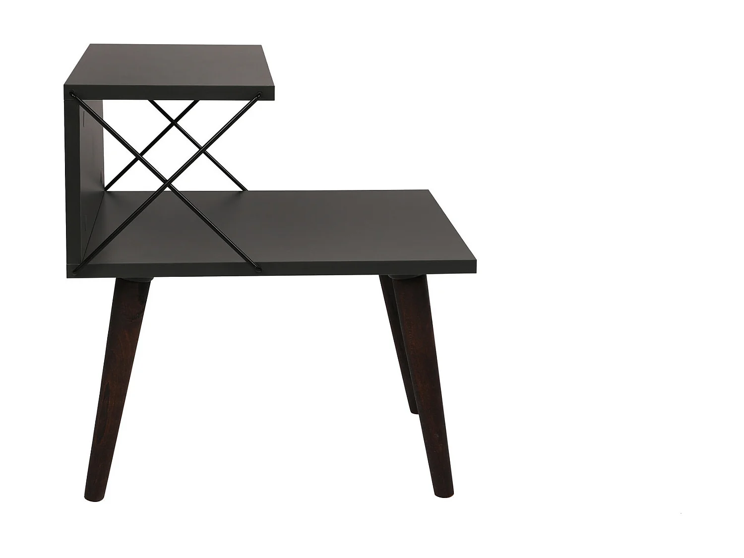 Nachttisch aus Holz "Cross" 50 x 40 x 55 cm - Anthrazit
