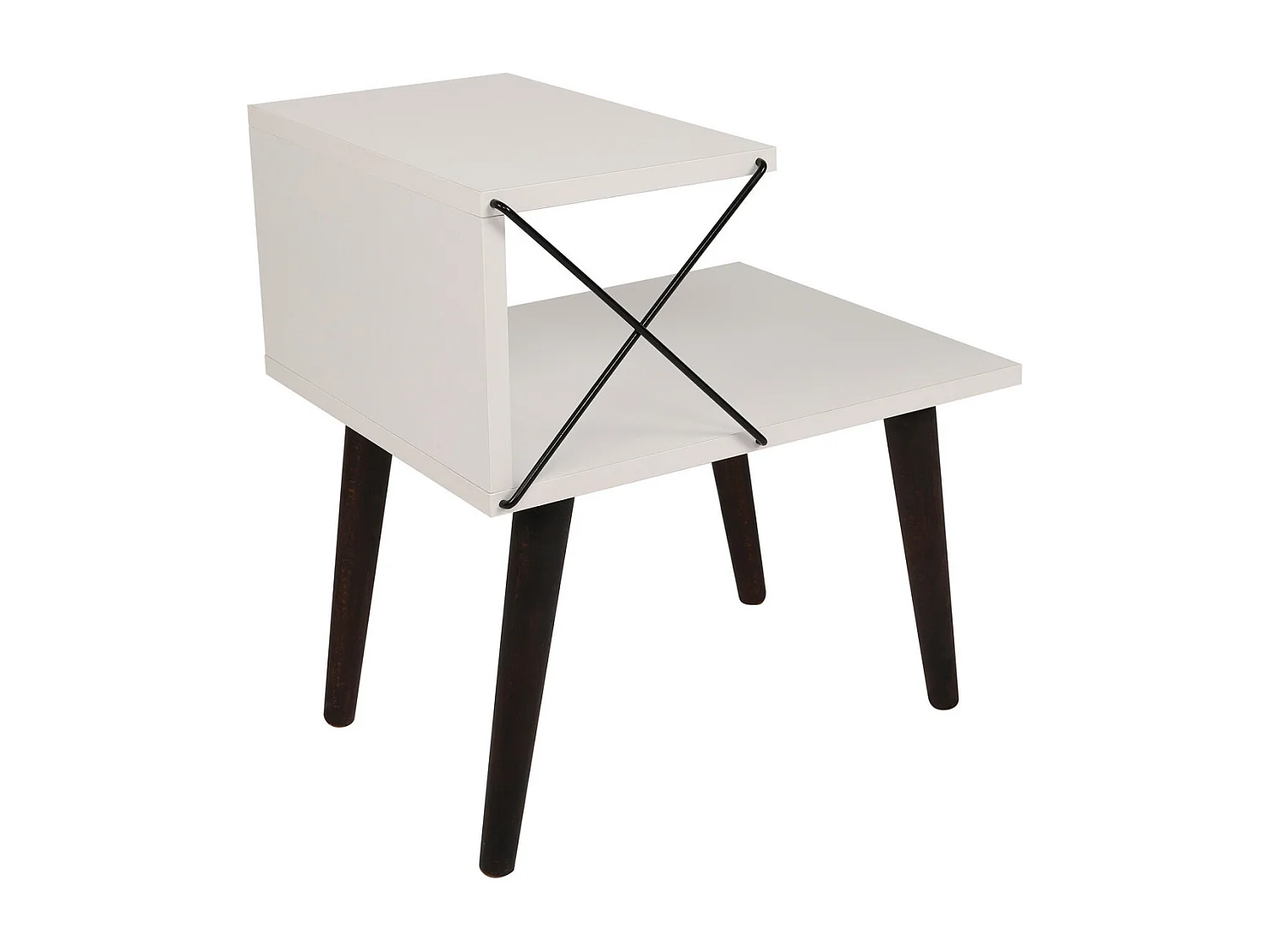 Nachttisch aus Holz "Cross" 50 x 40 x 55 cm - Weiß