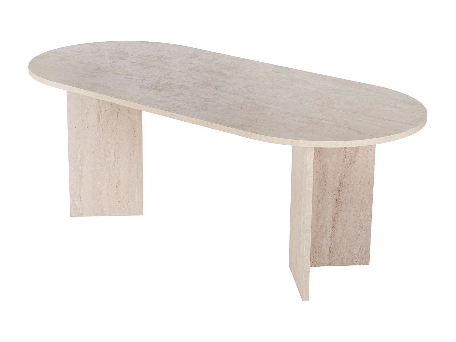 Table à manger en bois "Sabella" 200 x 90 x 75 cm - Travertin