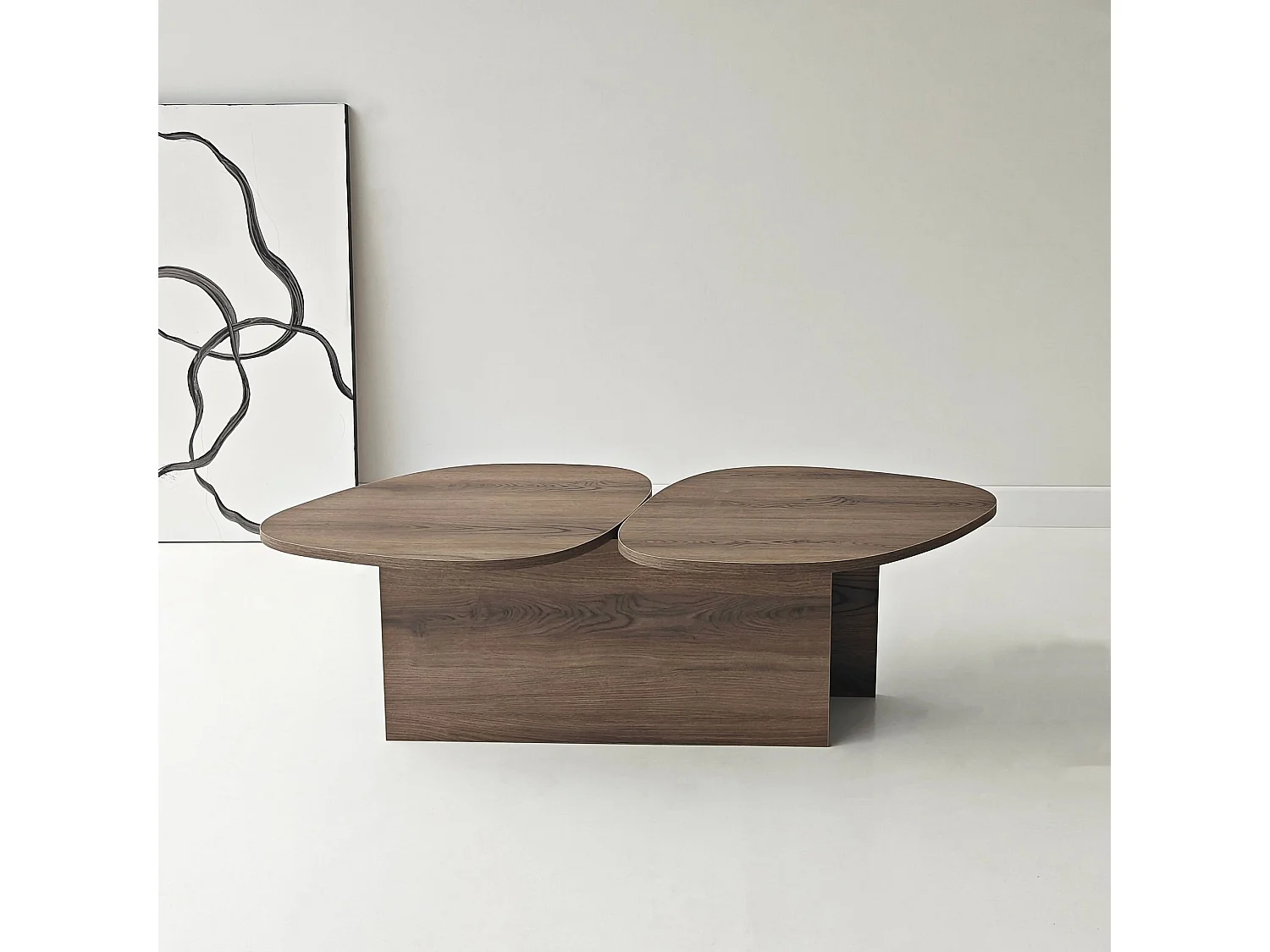 Tavolino in legno "Stones" 125 x 60 x 38 cm - Noce