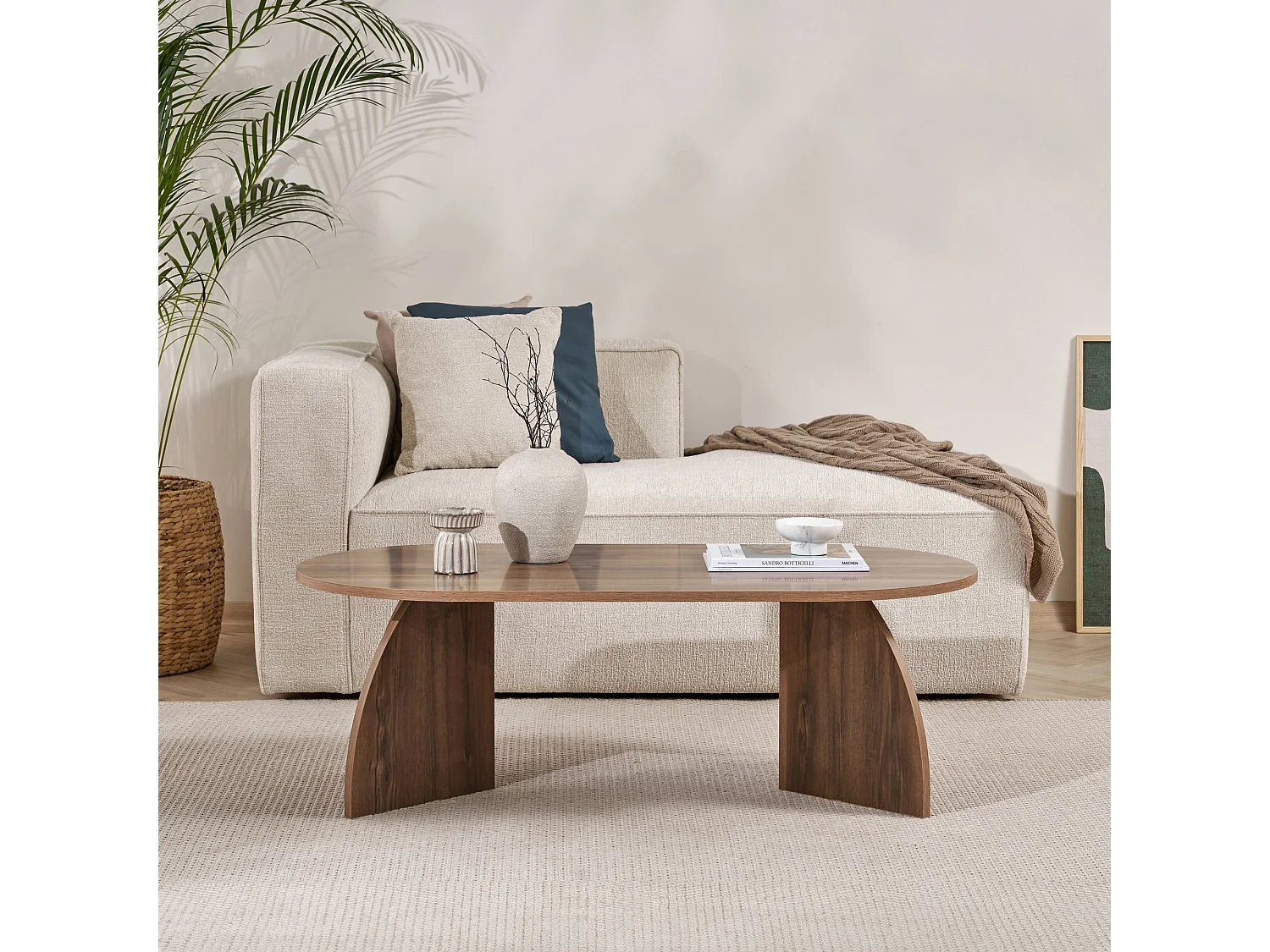 Table basse en bois "Melina" 120 x 60 x 40 cm - Noyer
