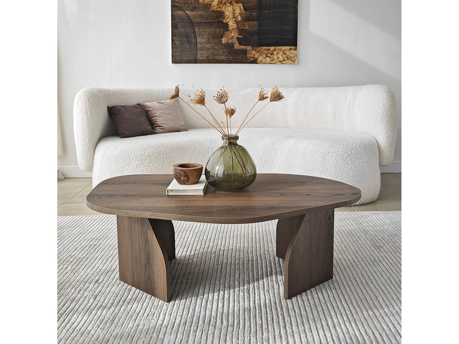 Modern Valnöt Trä Kaffebord "Rock" 100 x 60 x 35 cm