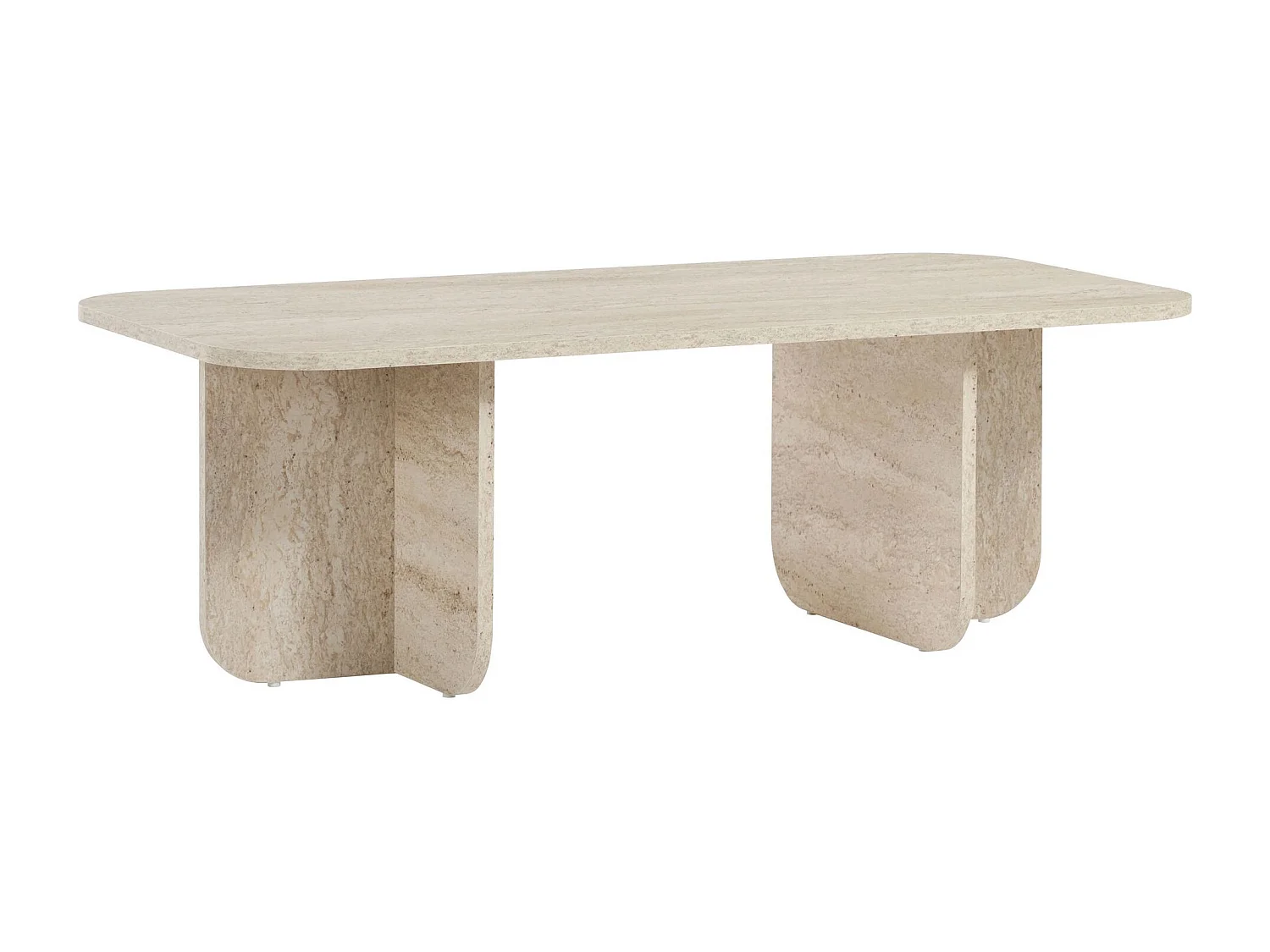 Houten salontafel "Akira" 120 x 60 x 41 cm - Travertin