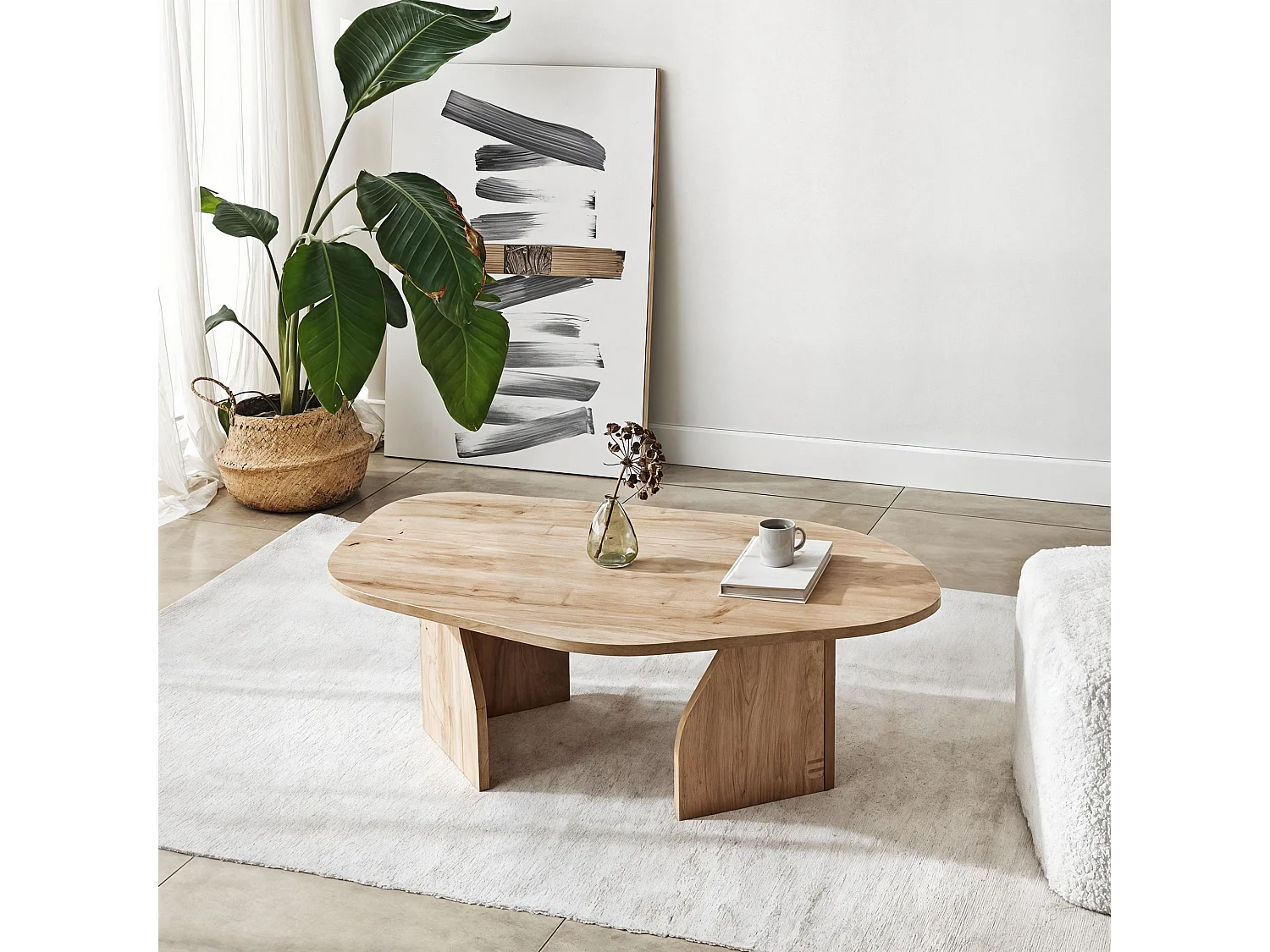 Table basse en bois "Rock" 100 x 60 x 35 cm - Chêne saphir