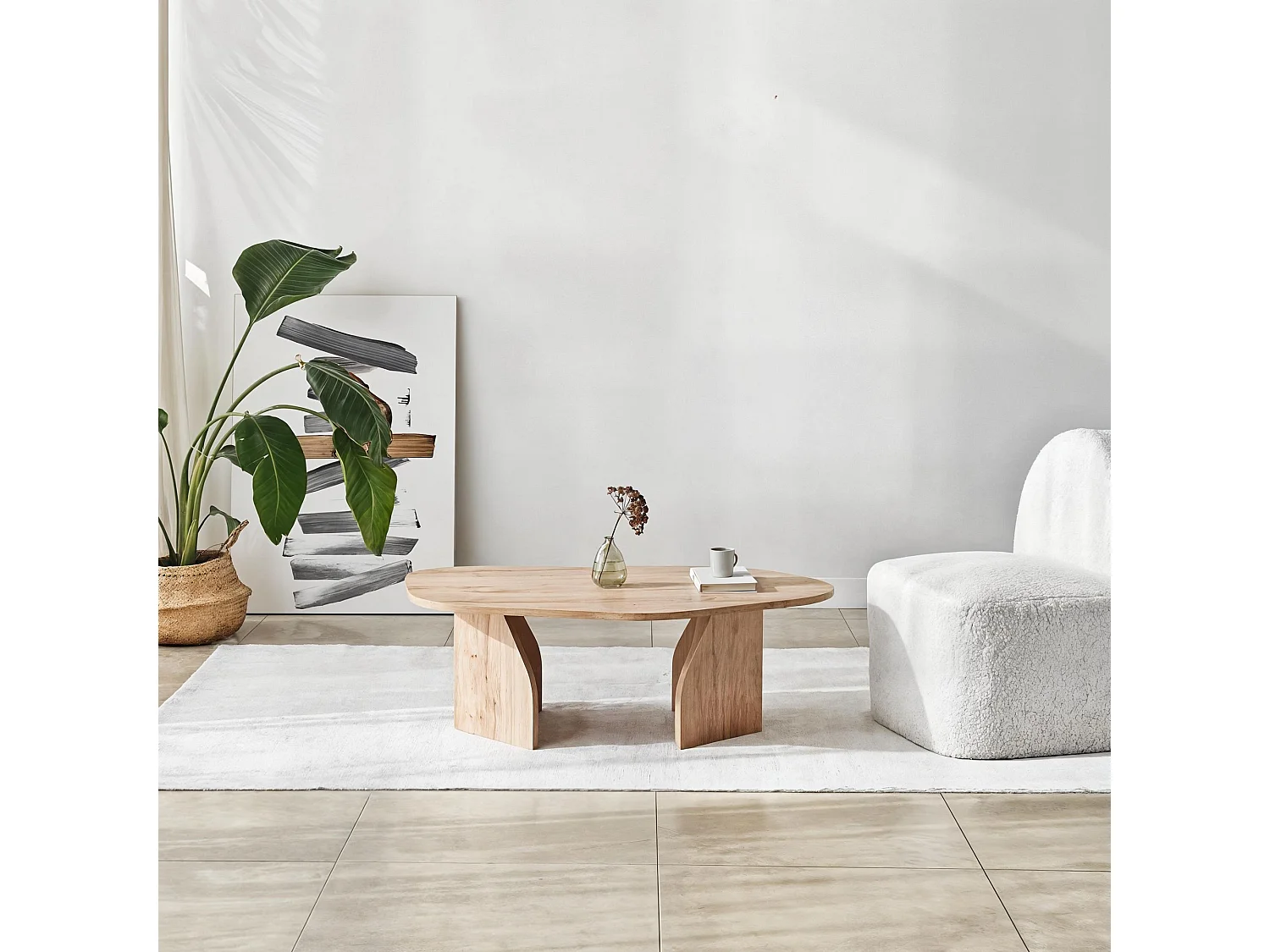 Table basse en bois "Rock" 100 x 60 x 35 cm - Chêne saphir