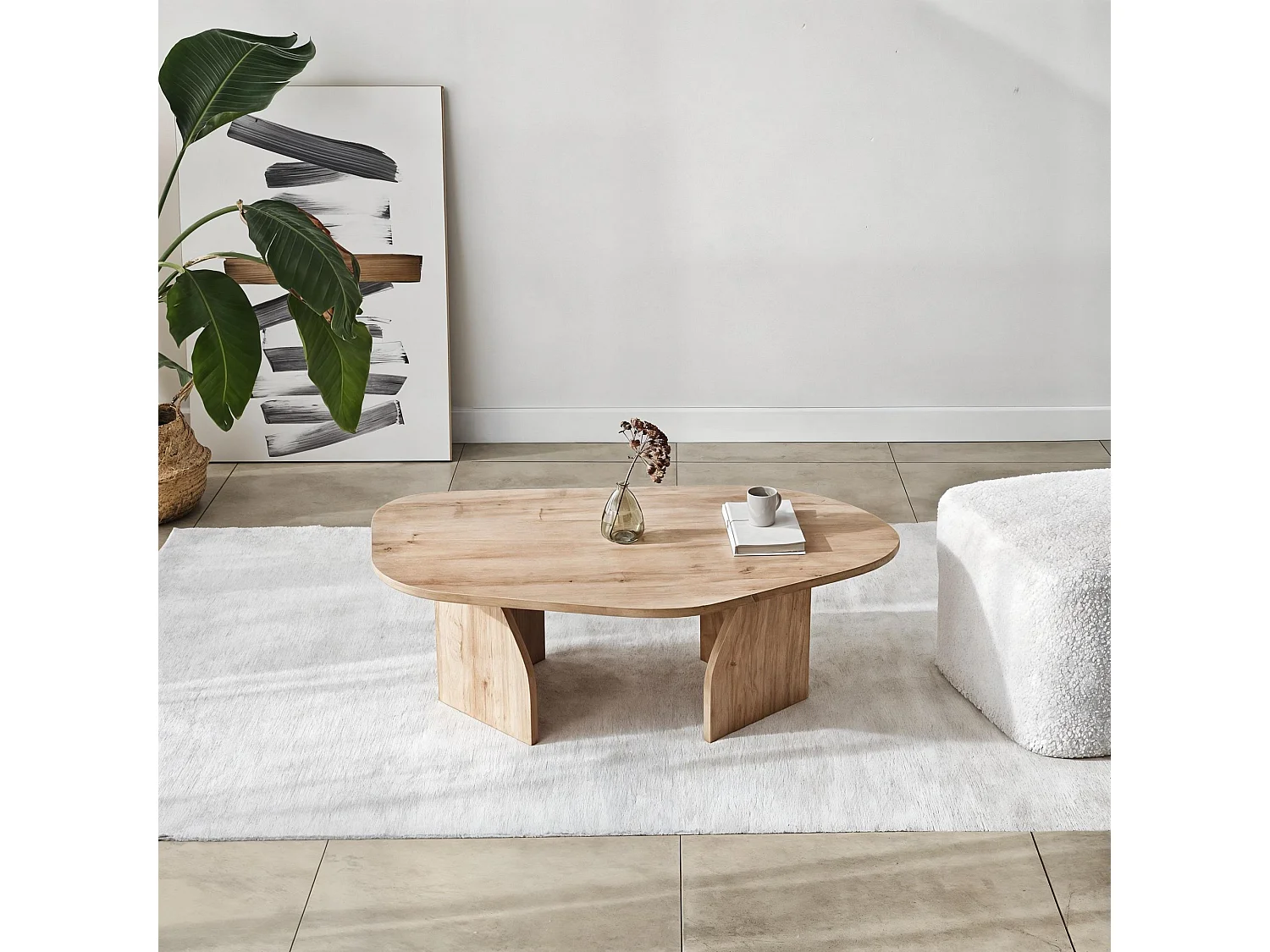 Table basse en bois "Rock" 100 x 60 x 35 cm - Chêne saphir