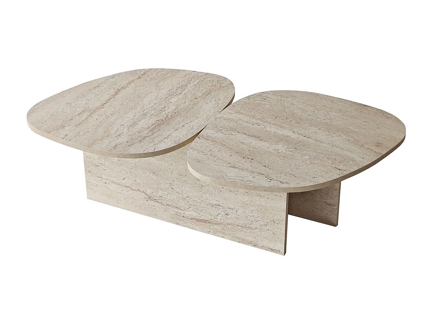 Tavolino in legno "Stones" 125 x 60 x 38 cm - Travertino