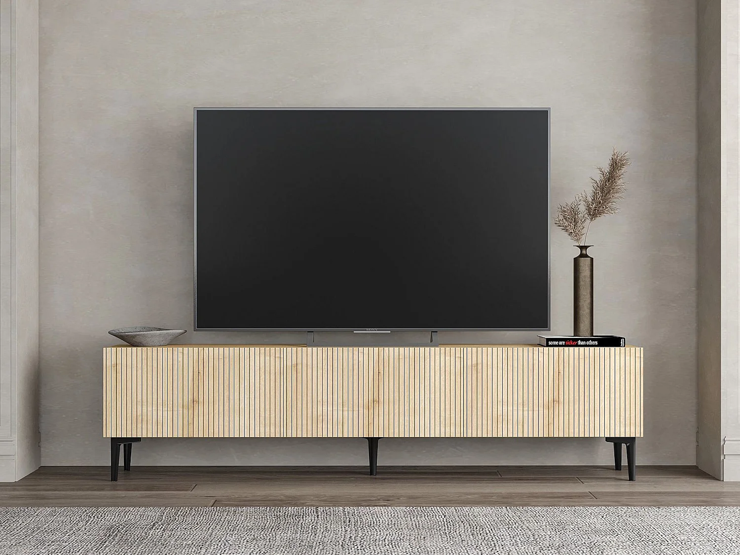 Modern Lichtbruin Houten TV-meubel "Oscar" - 180 x 31 x 45 cm - Elegant Ontwerp