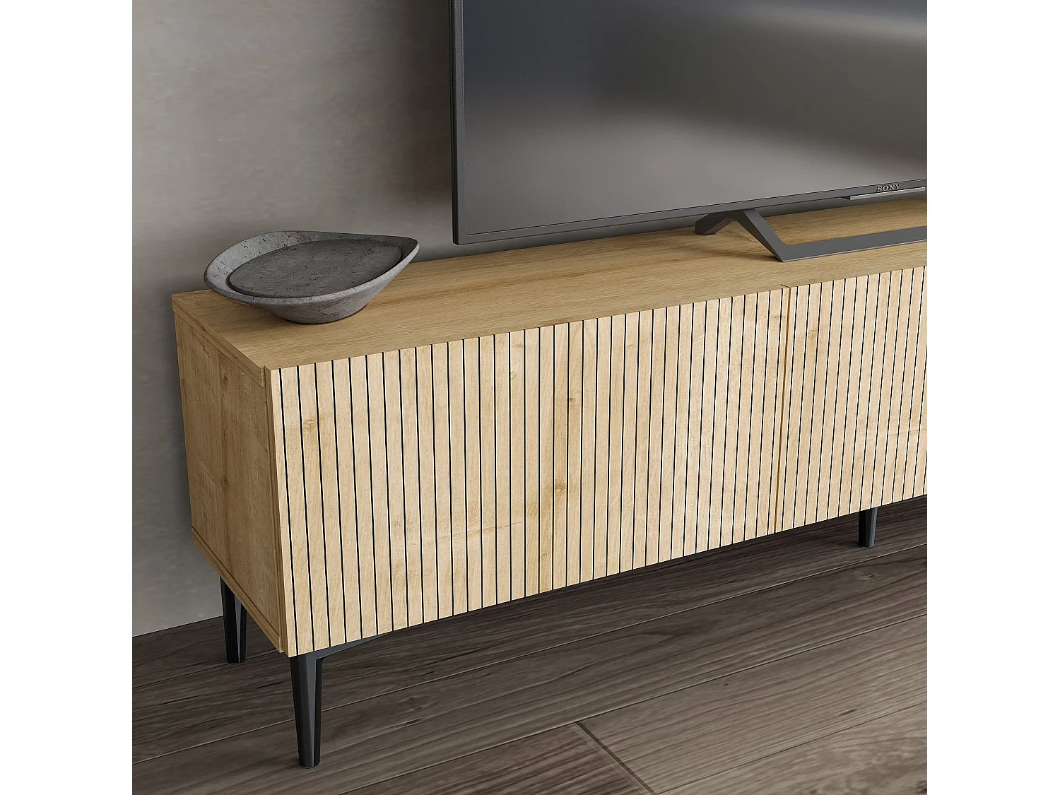 Modern Lichtbruin Houten TV-meubel "Oscar" - 180 x 31 x 45 cm - Elegant Ontwerp