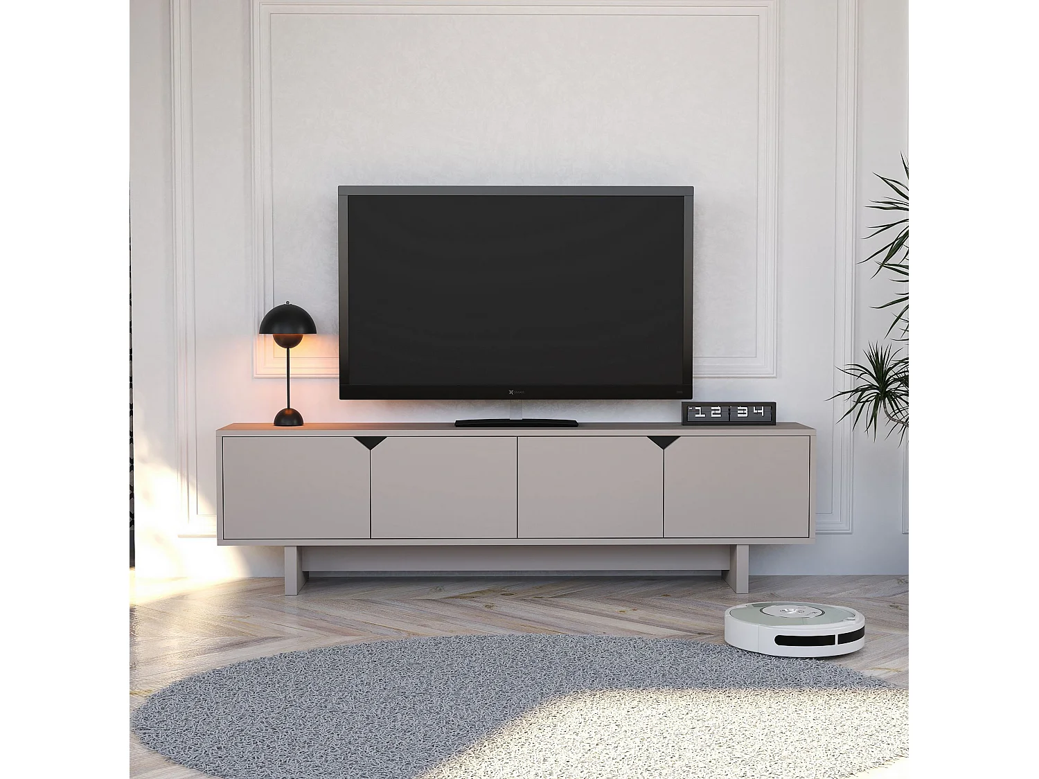 Meuble TV en bois "Oz" 180 x 30 x 50 cm - Beige