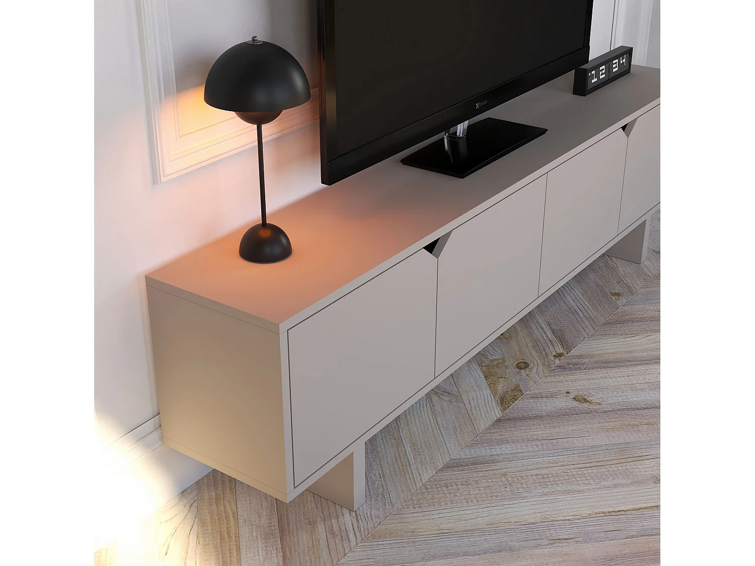 Meuble TV en bois "Oz" 180 x 30 x 50 cm - Beige