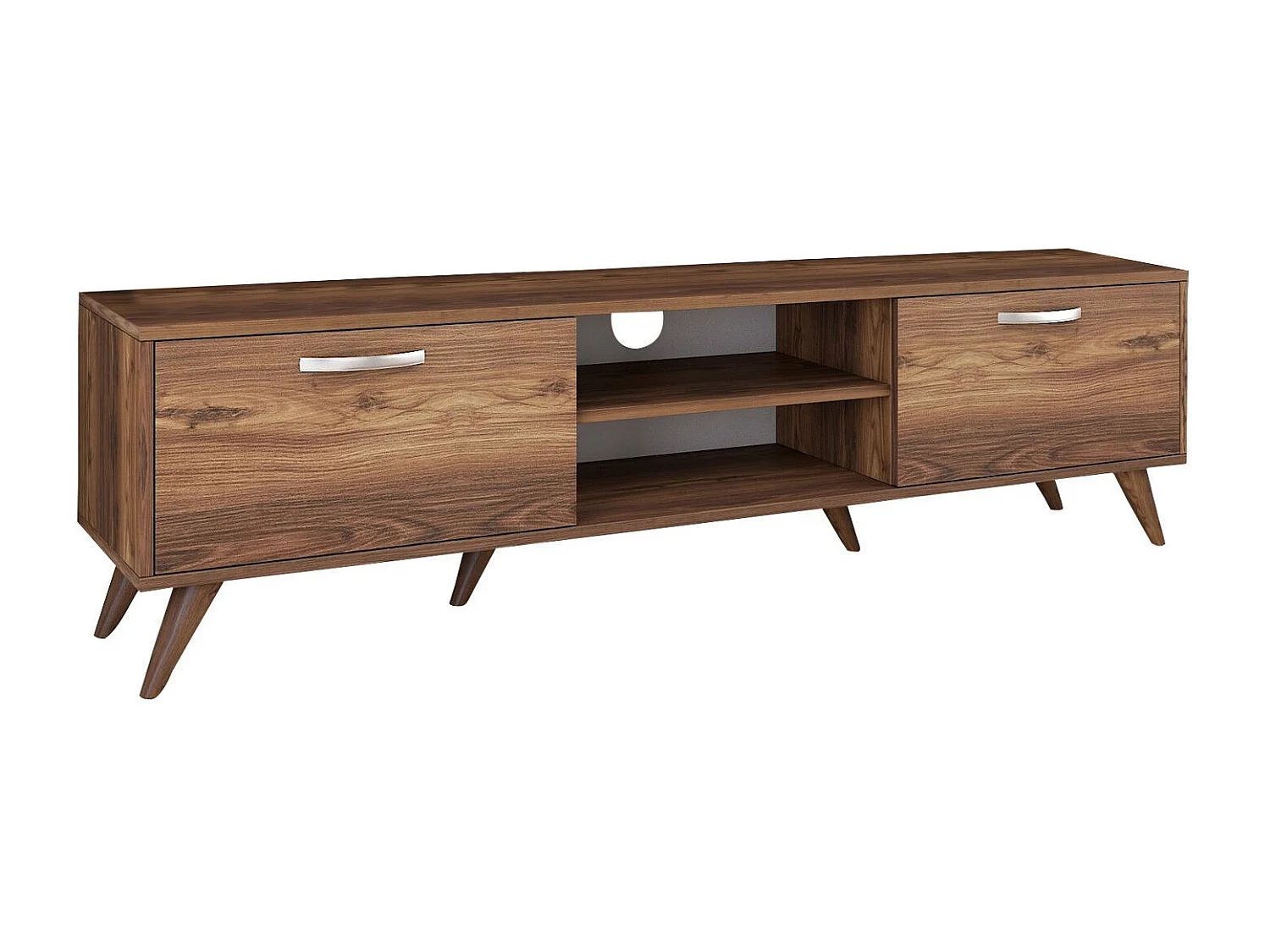 Meuble TV en bois "Atik" - 180 x 35 x 48 cm - Marron