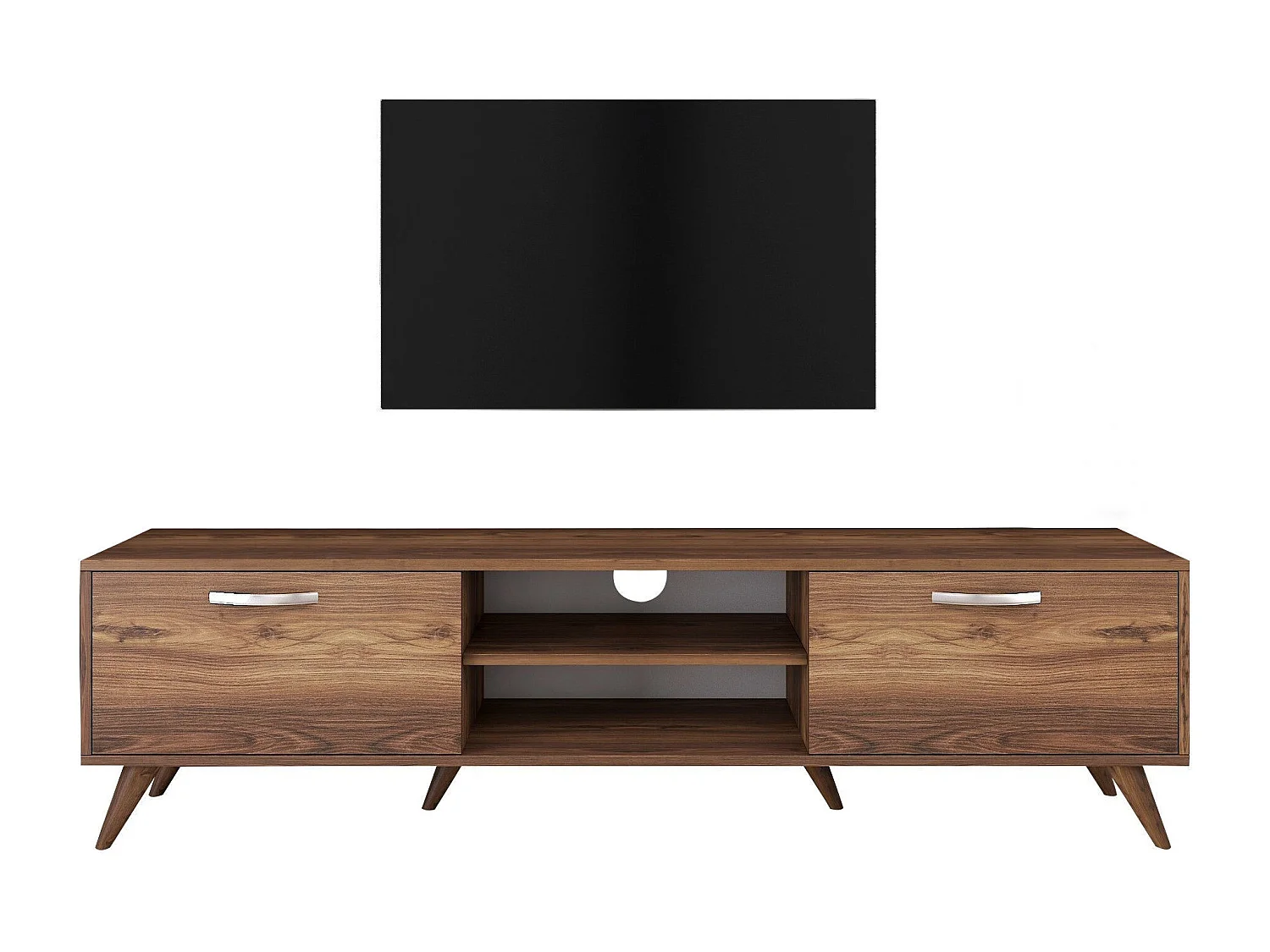 Meuble TV en bois "Atik" - 180 x 35 x 48 cm - Marron