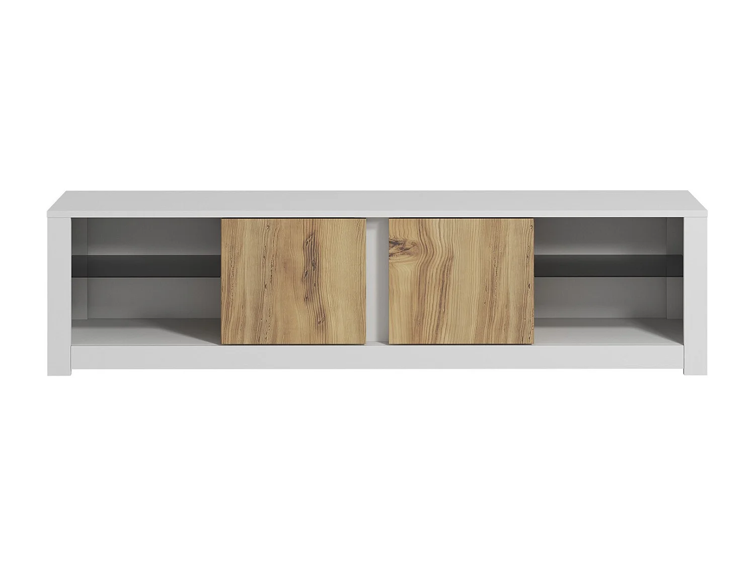 Modern Vit TV-bänk "Aydos" 180 x 35 x 45 cm - Elegant Design med Flera Hyllor