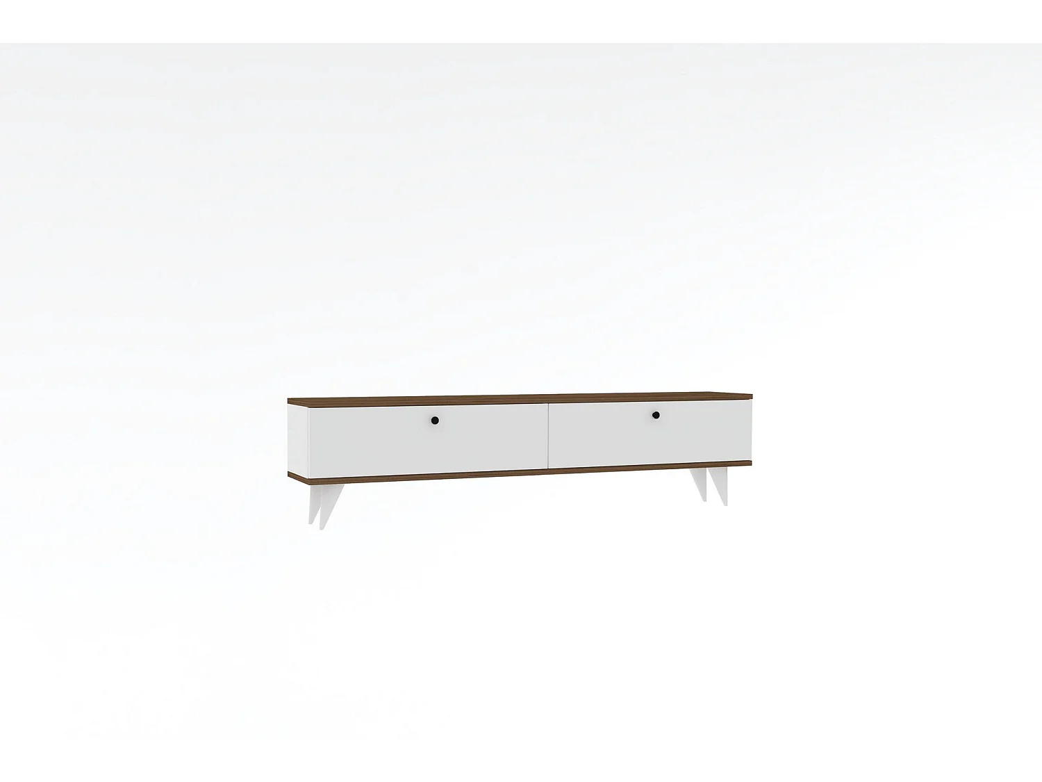 "Parlak" Houten TV-standaard - Modern Design - Wit - 160 x 25 x 40 cm