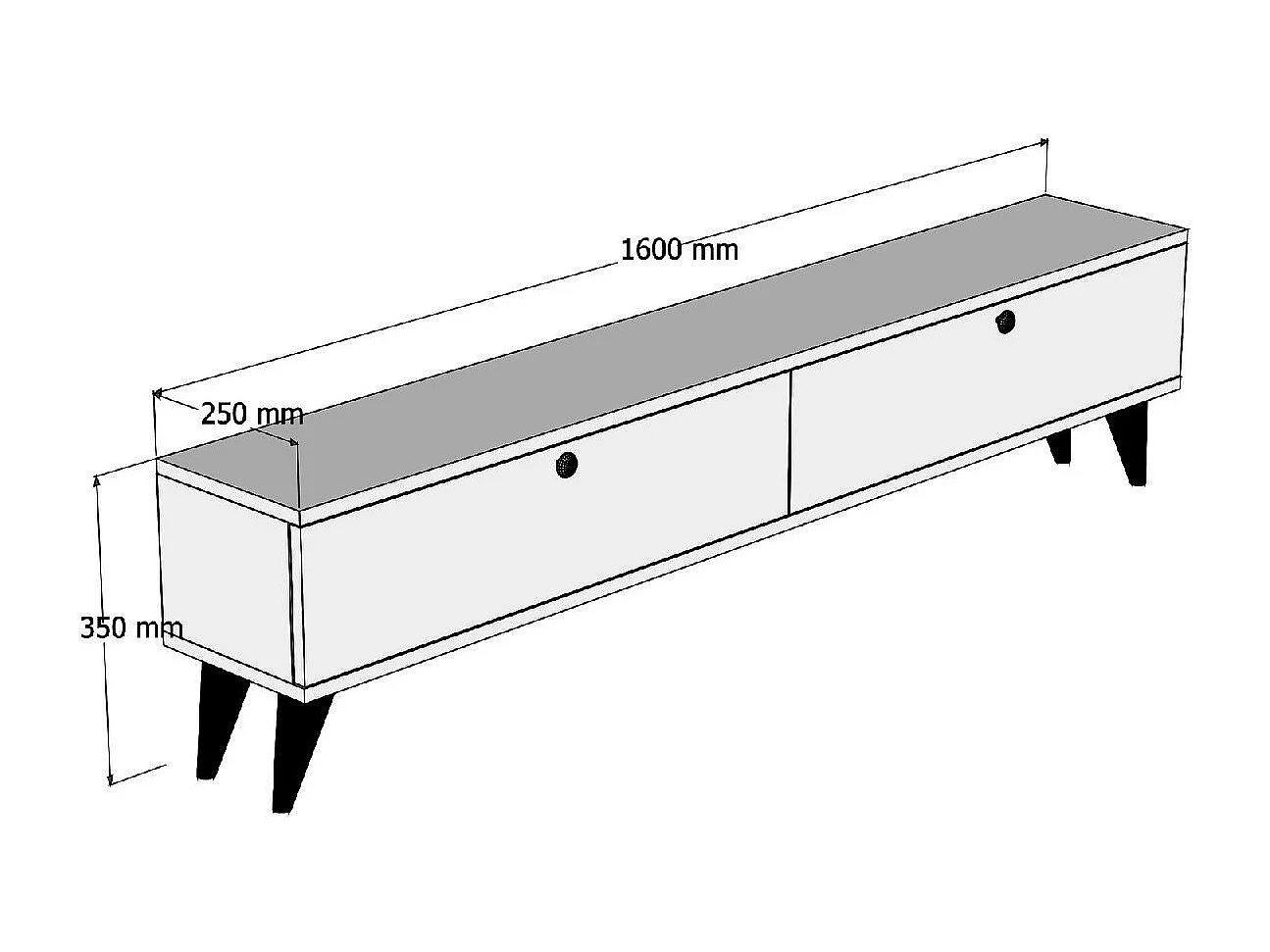 "Parlak" Houten TV-standaard - Modern Design - Wit - 160 x 25 x 40 cm
