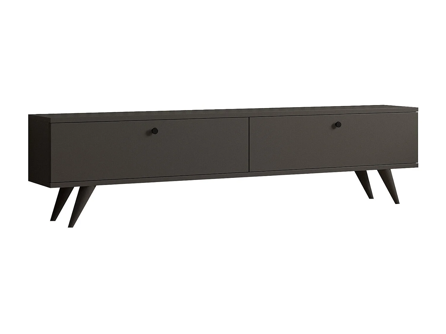 Meuble TV en bois "Parlak" - 160 x 25 x 40 cm - Gris anthracite