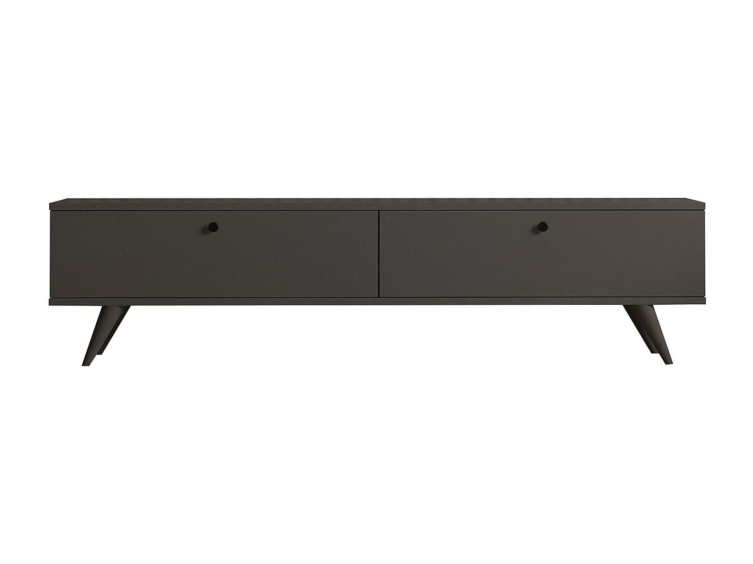 Meuble TV en bois "Parlak" - 160 x 25 x 40 cm - Gris anthracite